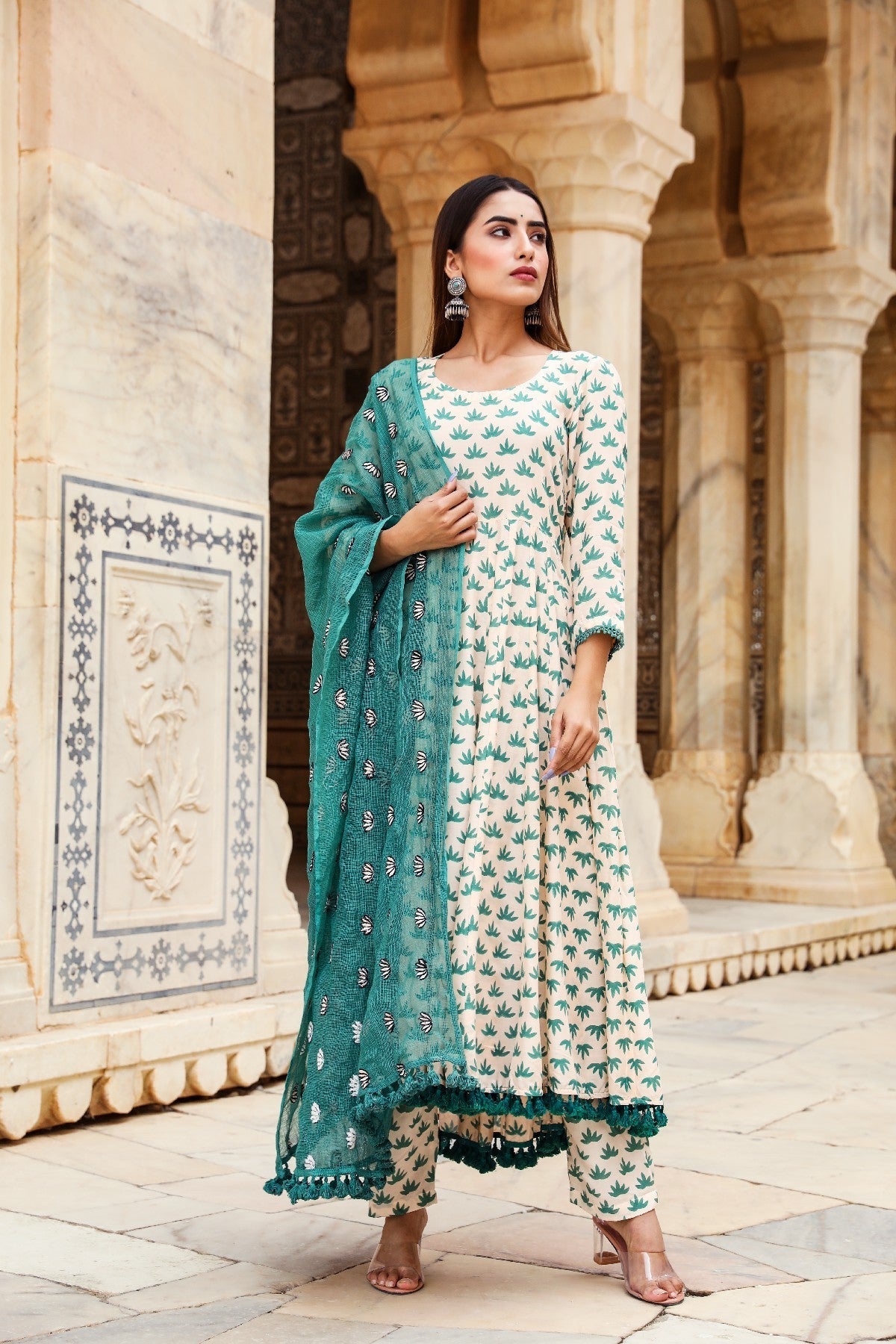 Padmini Green Anarkali Set