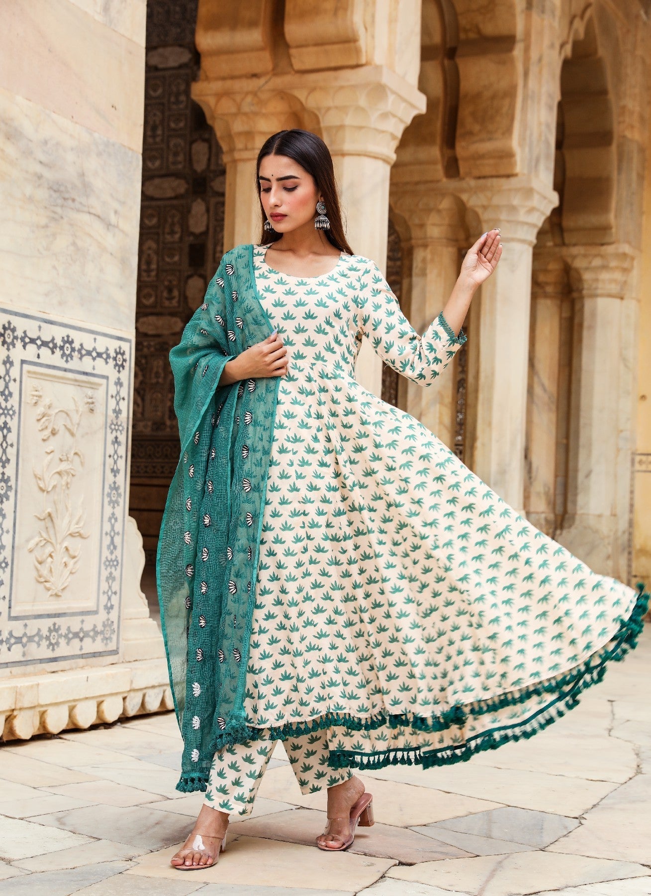 Padmini Green Anarkali Set