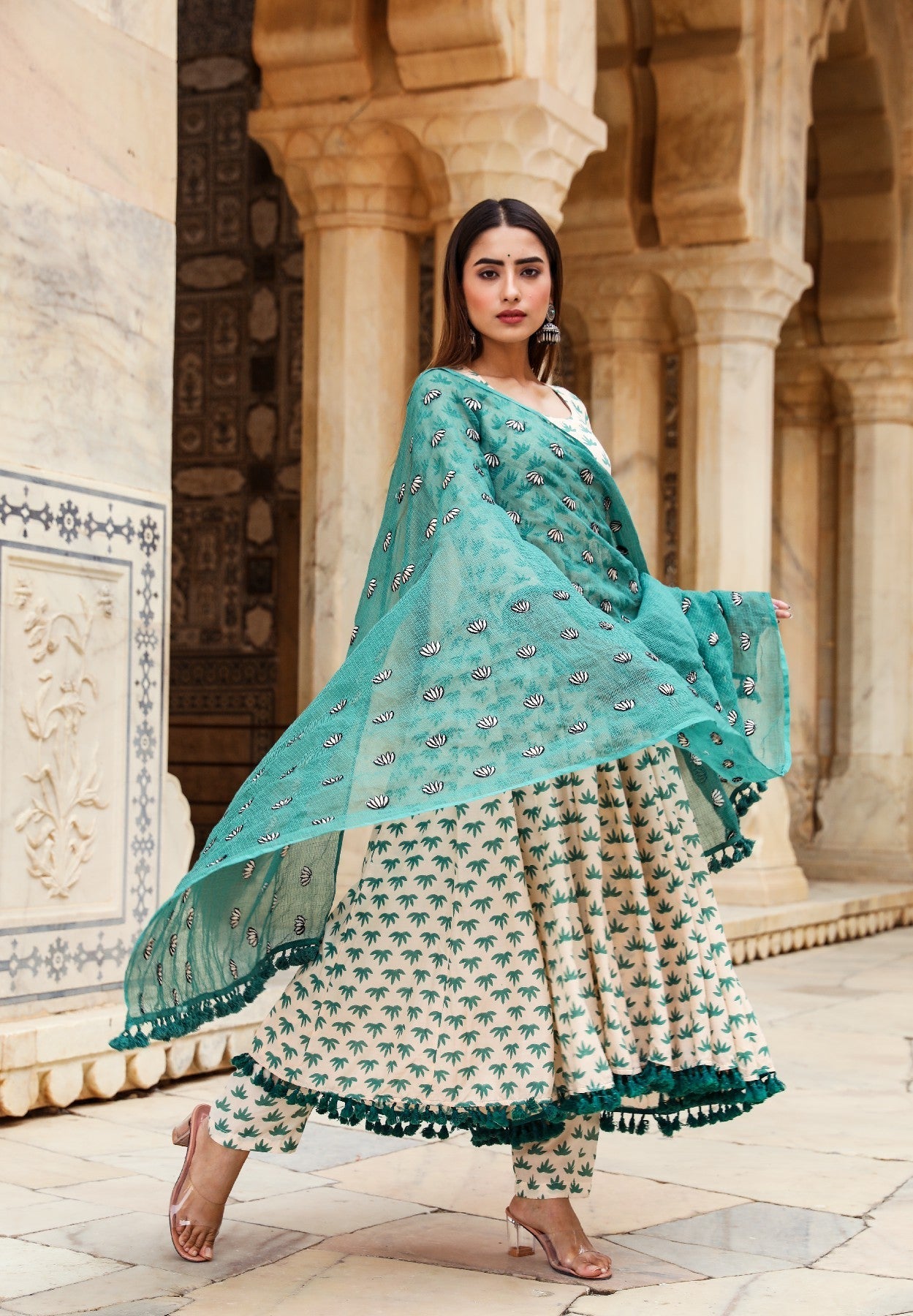 Padmini Green Anarkali Set