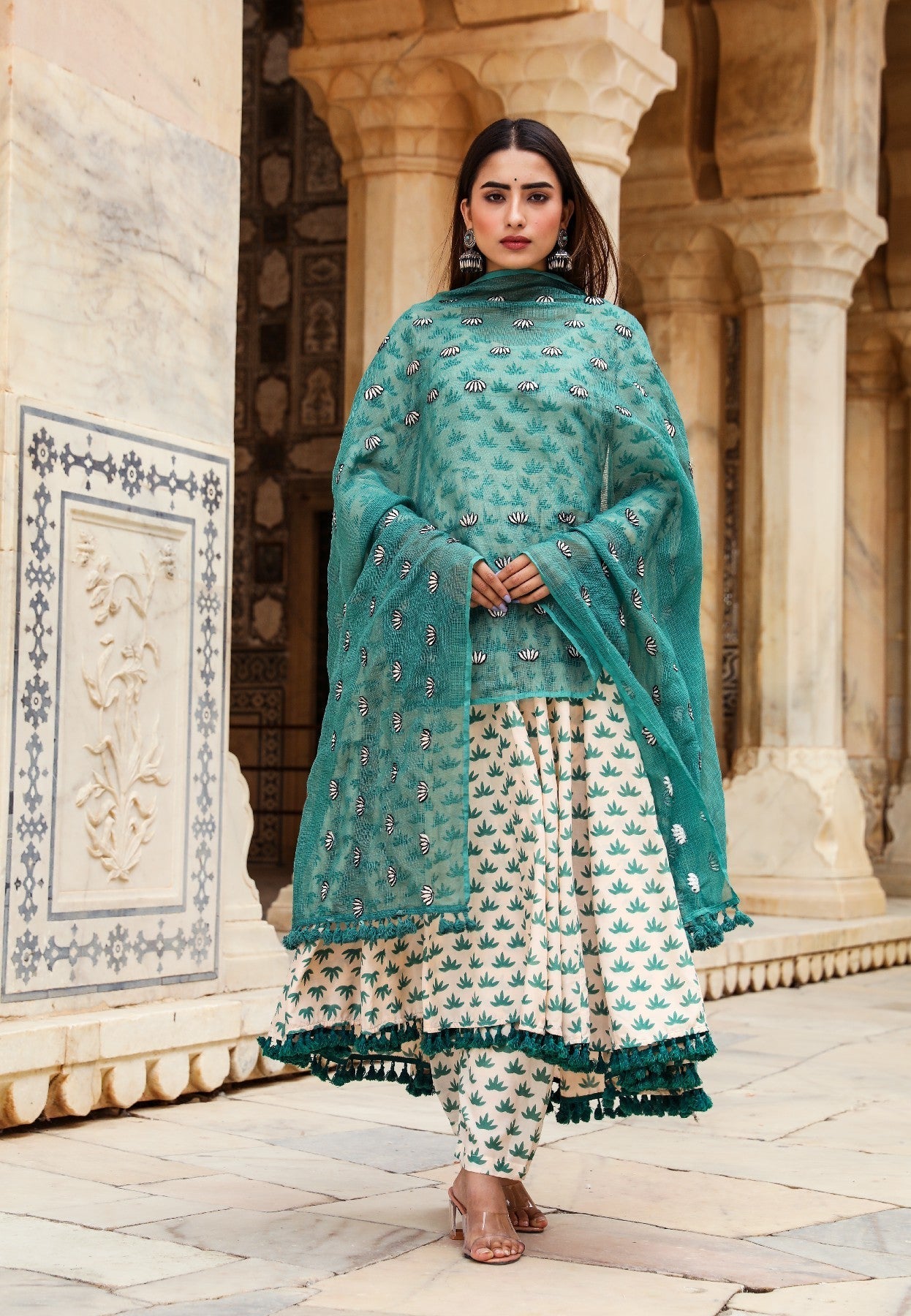 Padmini Green Anarkali Set