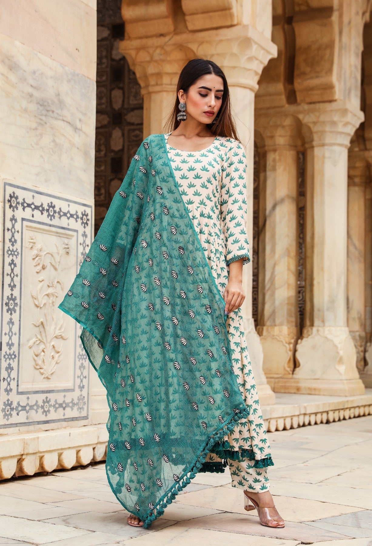 Padmini Green Anarkali Set