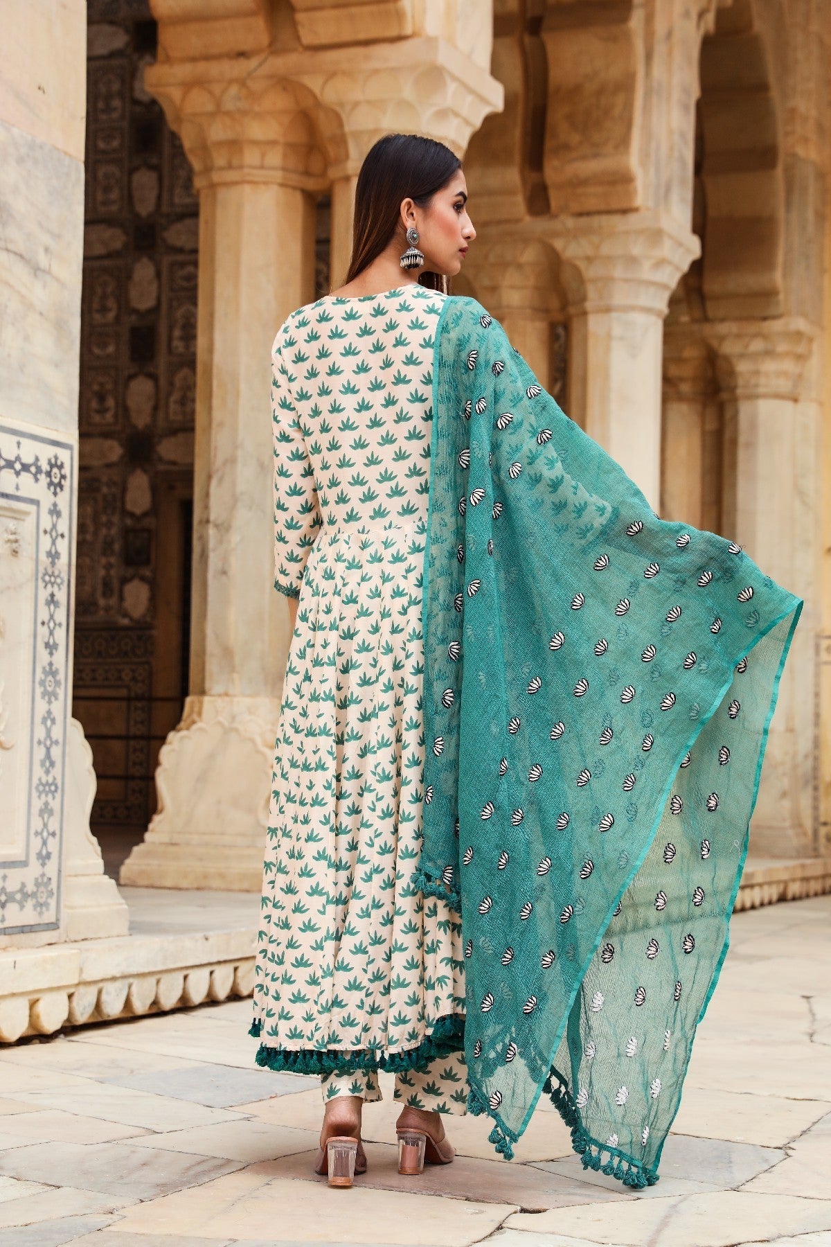 Padmini Green Anarkali Set