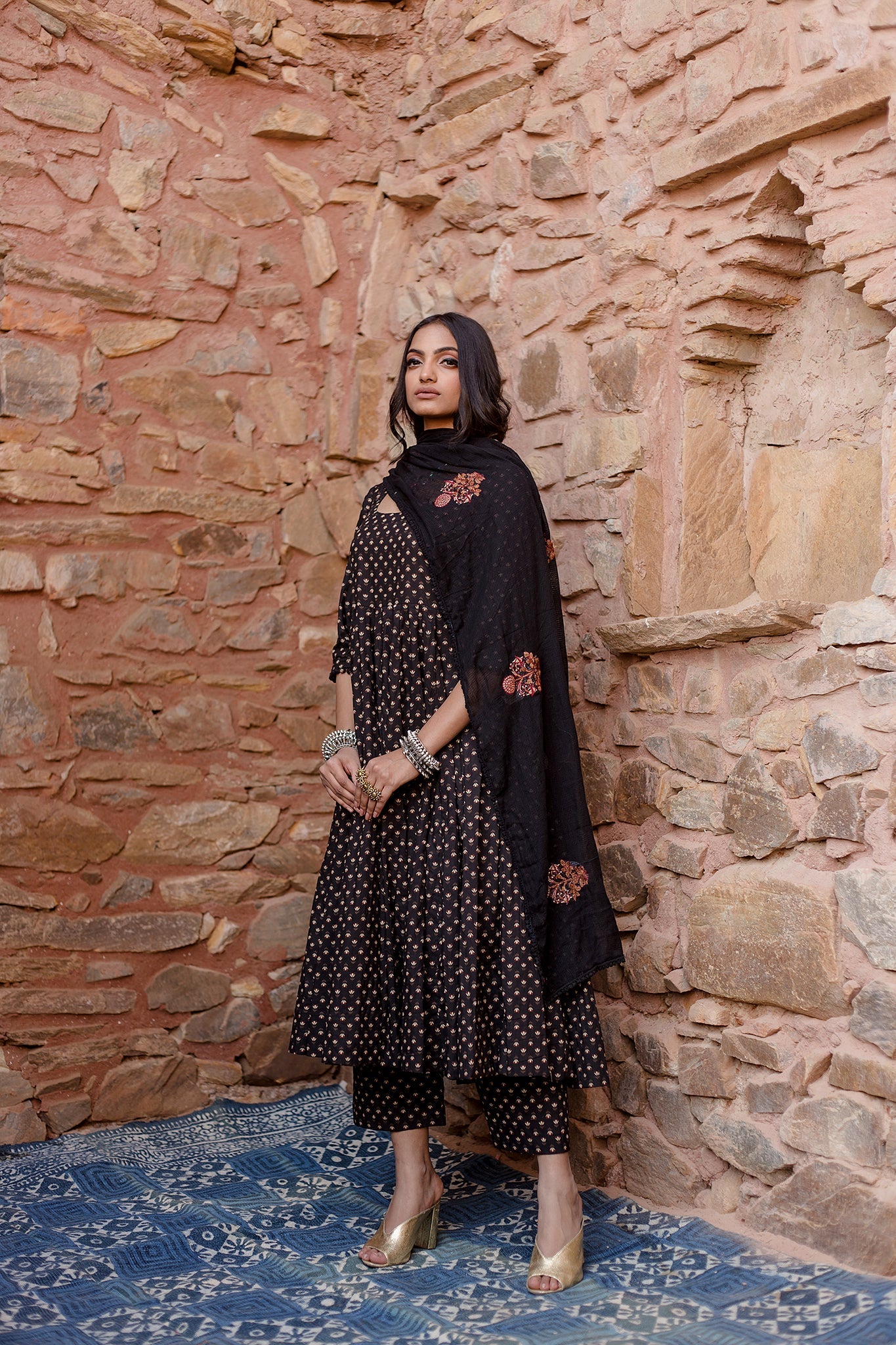 Padma Black Anarkali Set