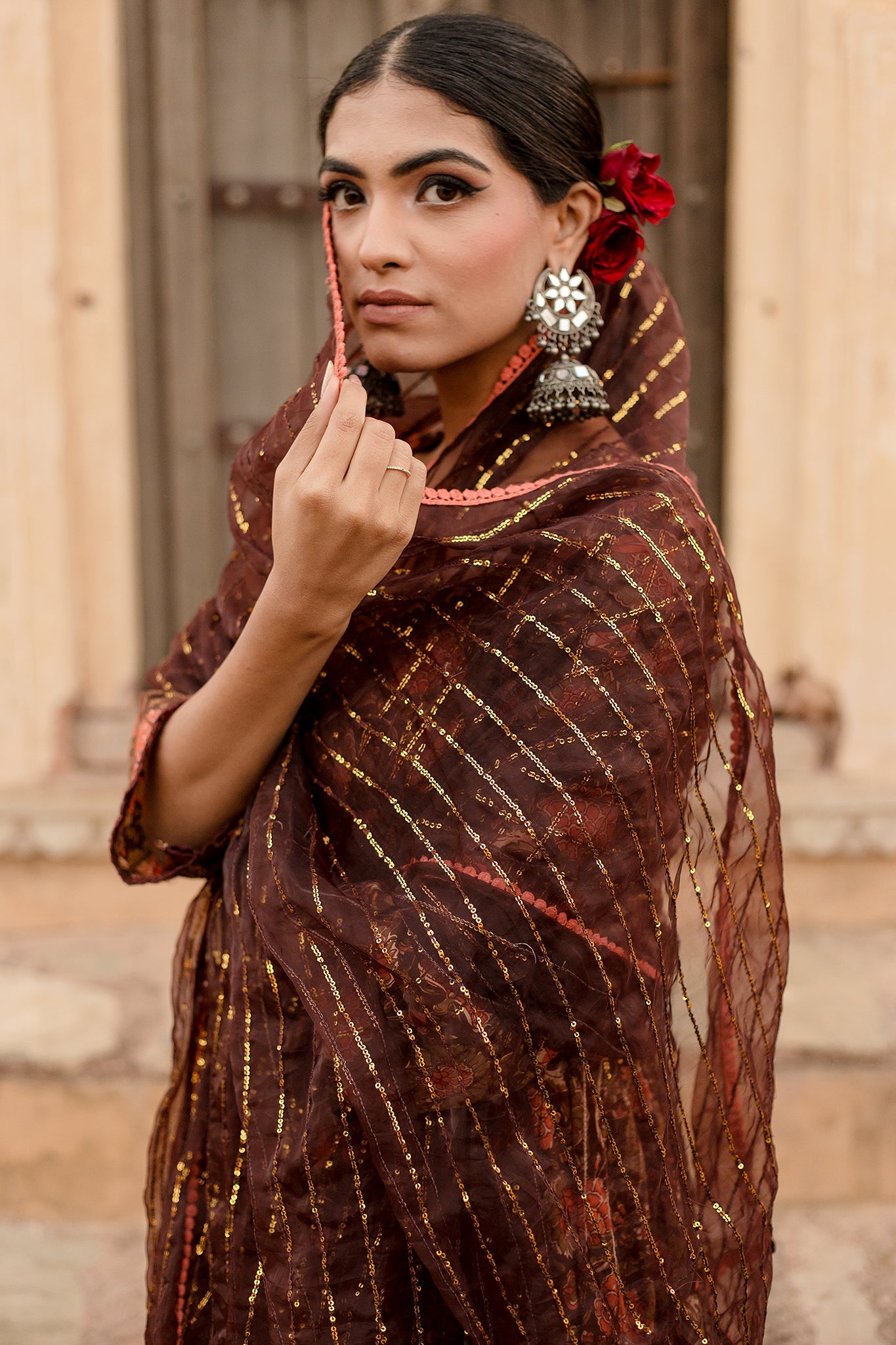 Prital Taari Brown Anarkali Set