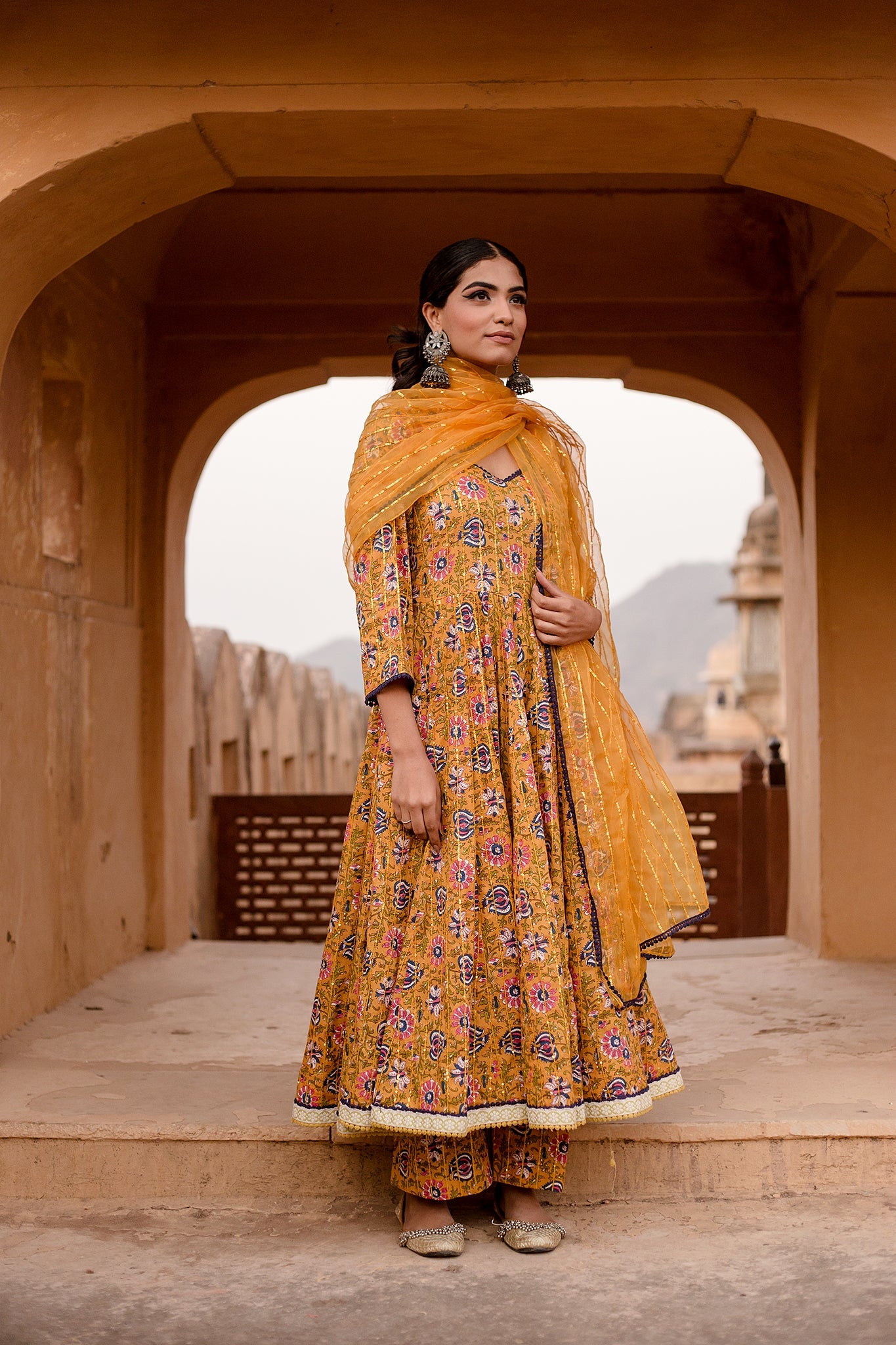 Prital Taari Yellow Anarkali Set