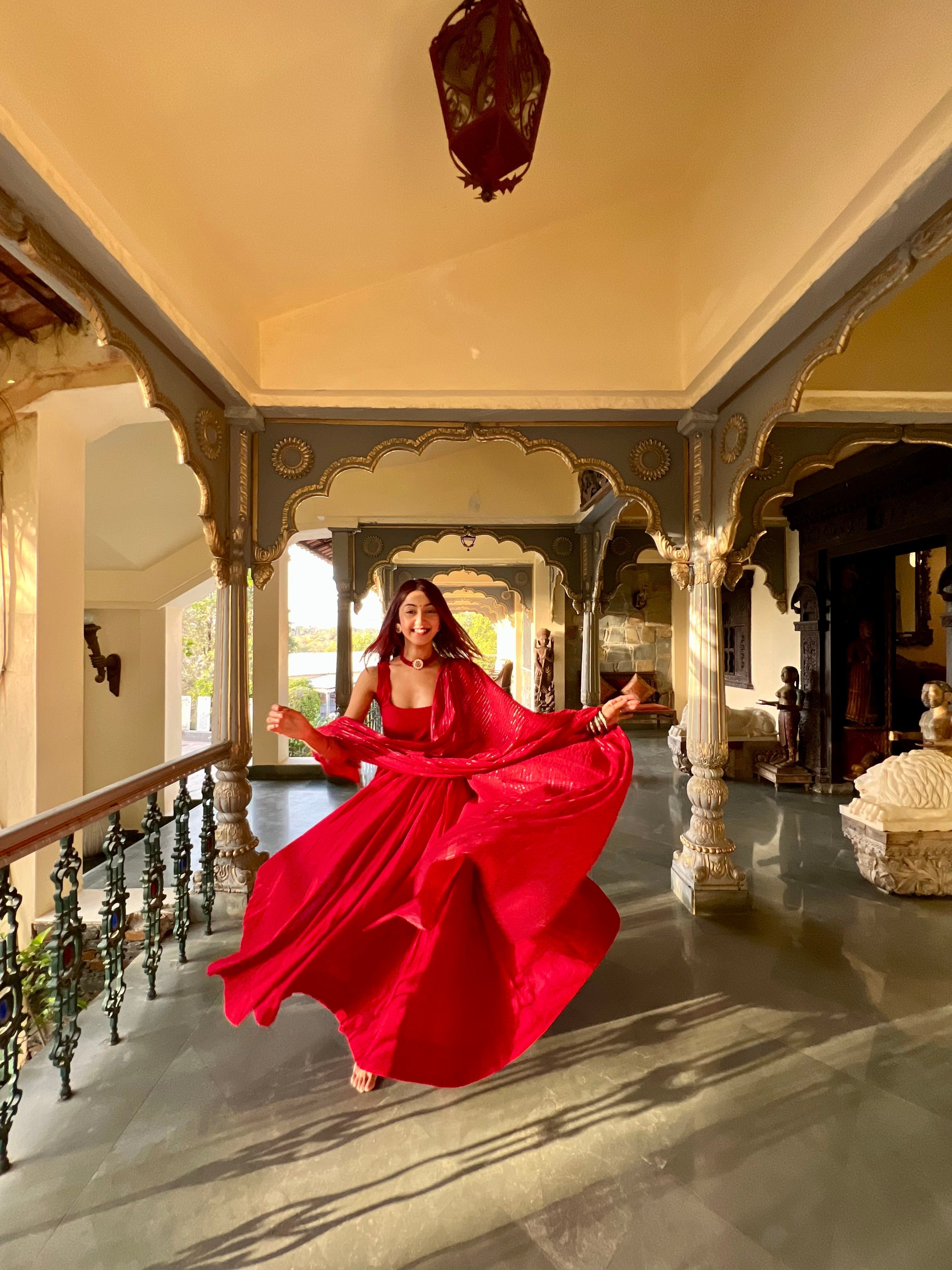 Noori Mehroon Anarkali Set