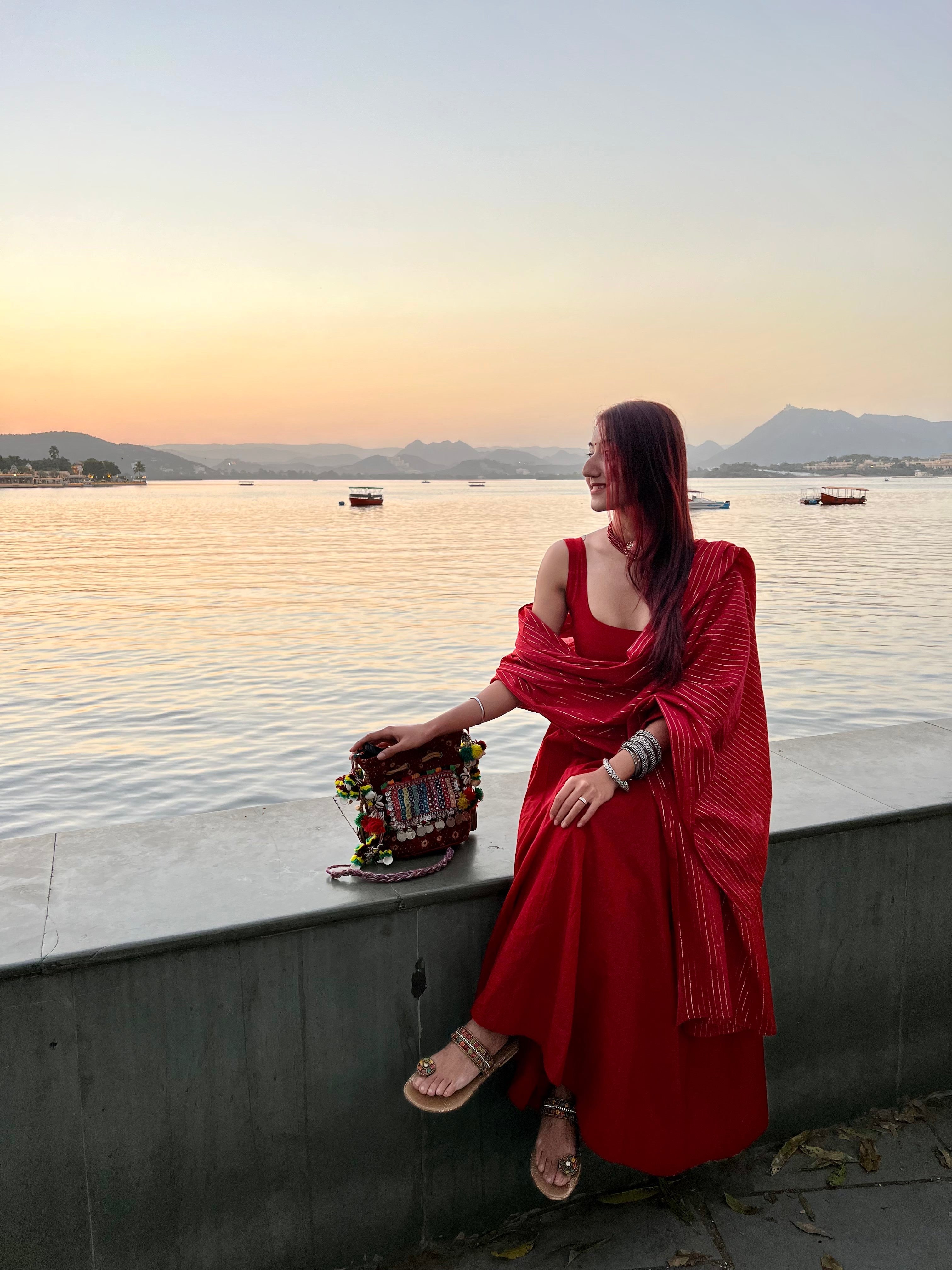 Noori Mehroon Anarkali Set