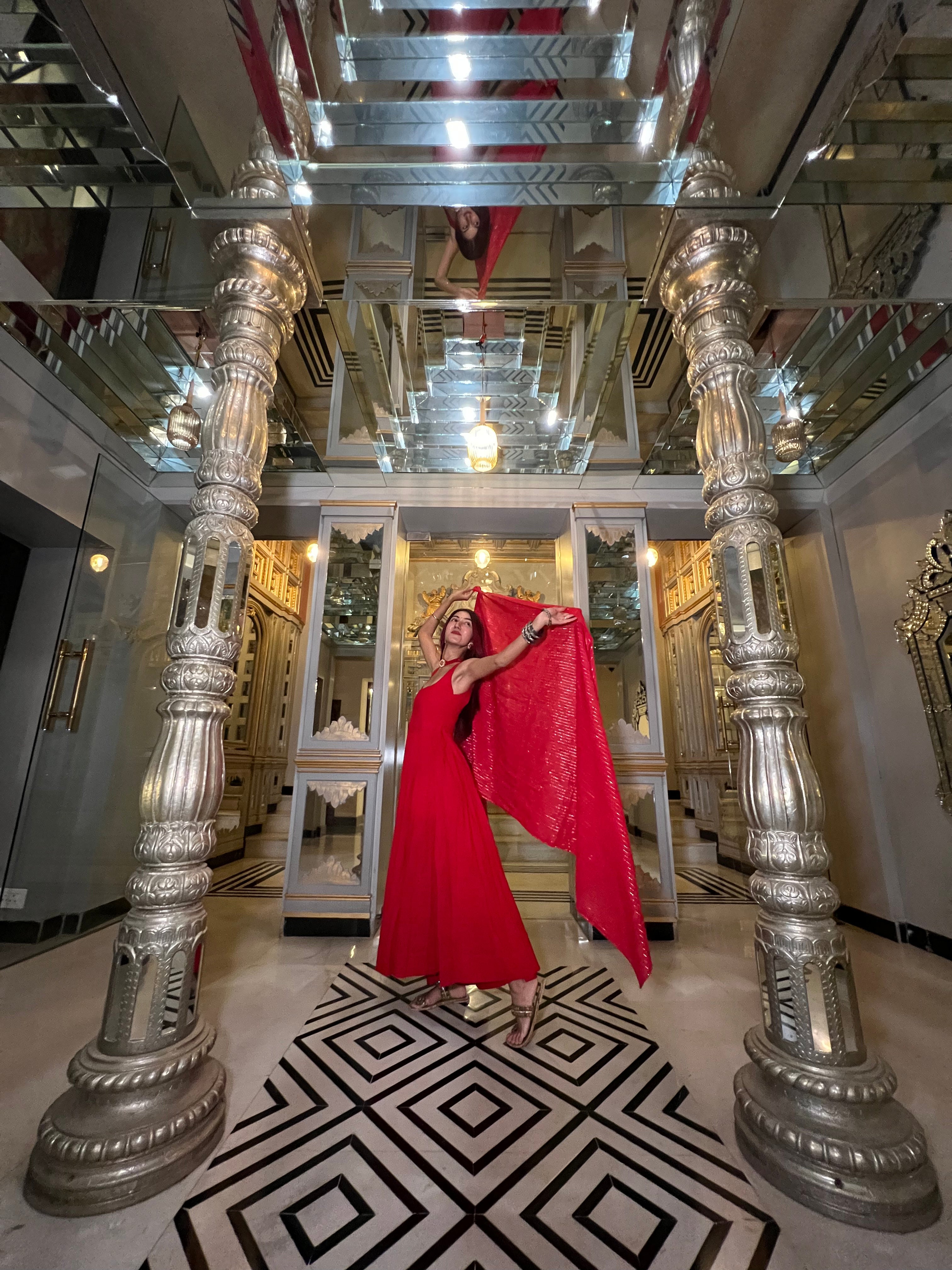 Noori Mehroon Anarkali Set