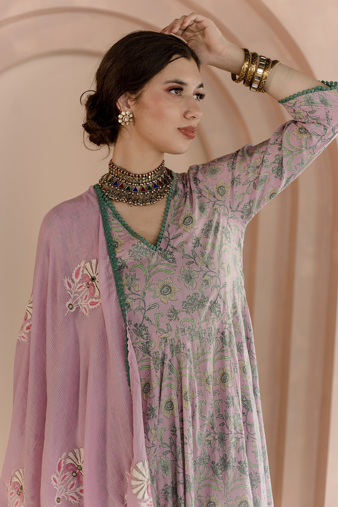Shaila Pink Anarkali Set