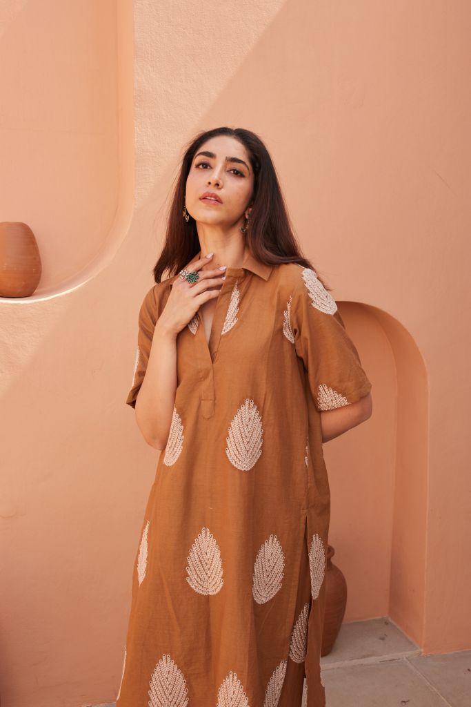 Khalak Brown Co-ord Set