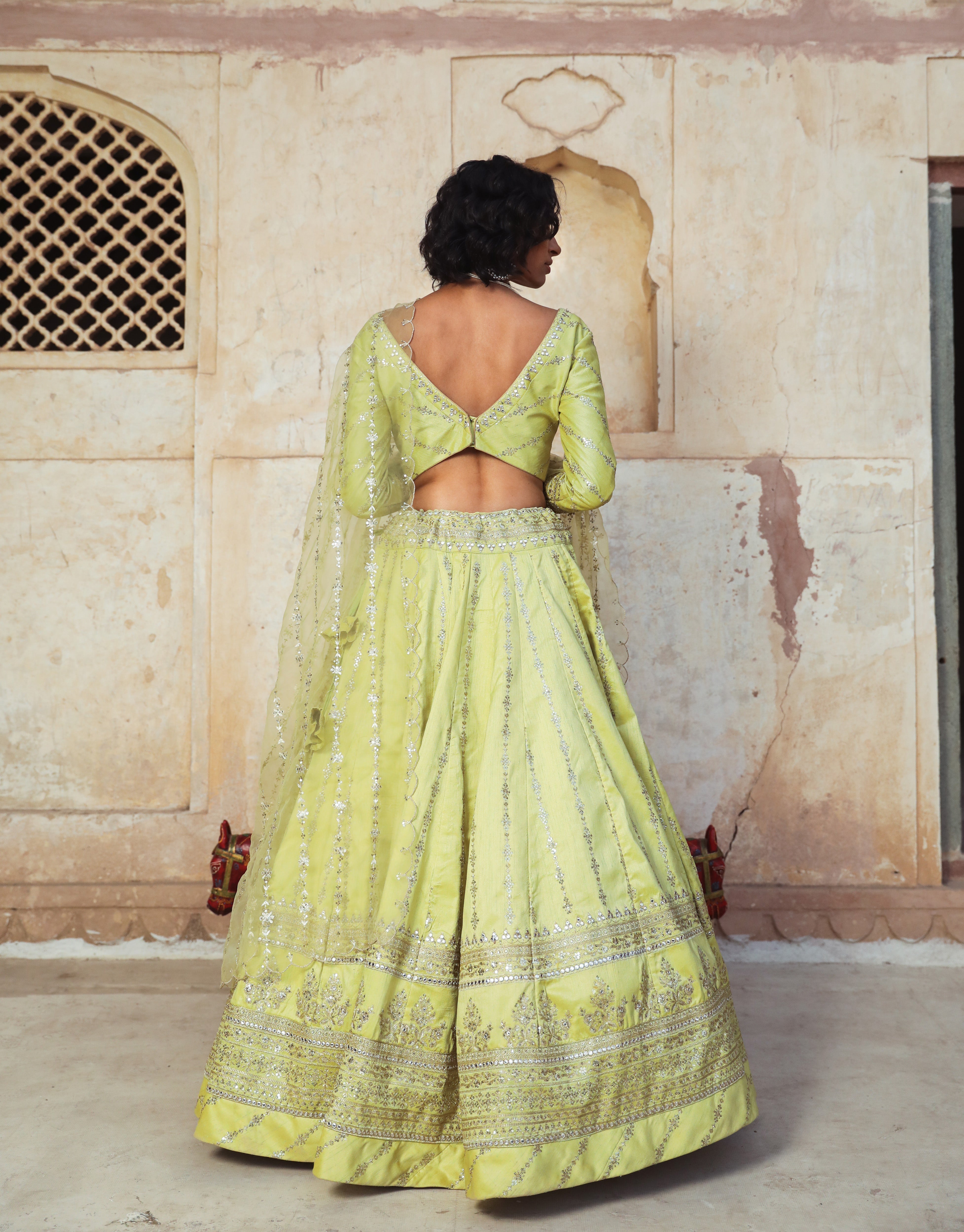 ROOPRANI PISTA LEHENGA SET Gulabo Jaipur