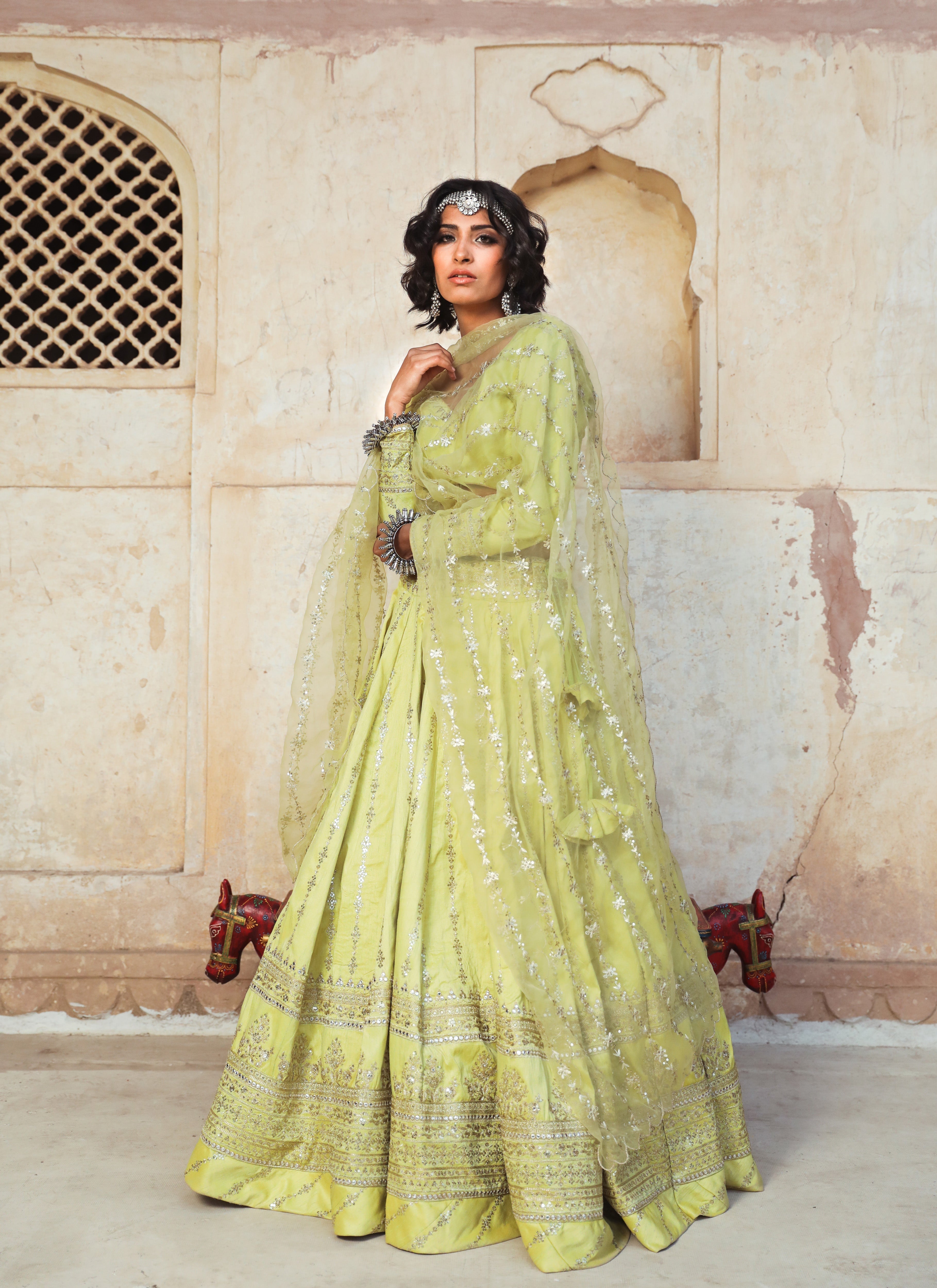 ROOPRANI PISTA LEHENGA SET Gulabo Jaipur