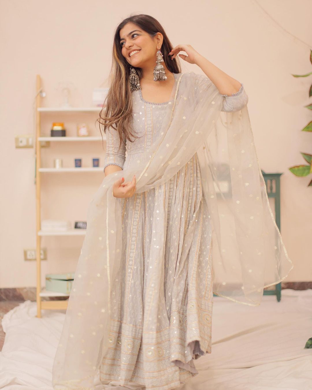 Nisa Grey Anarkali