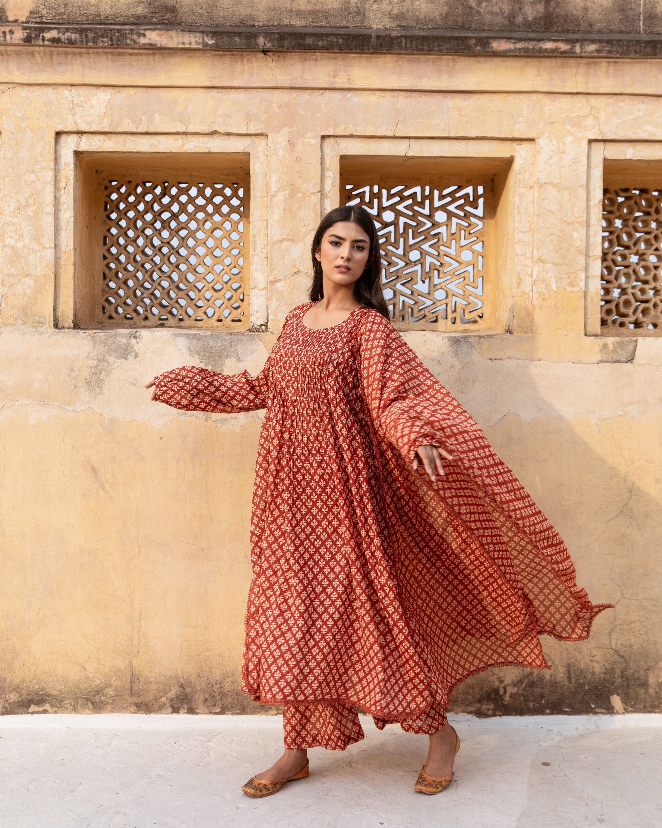 ABAYA RED SET Gulabo Jaipur