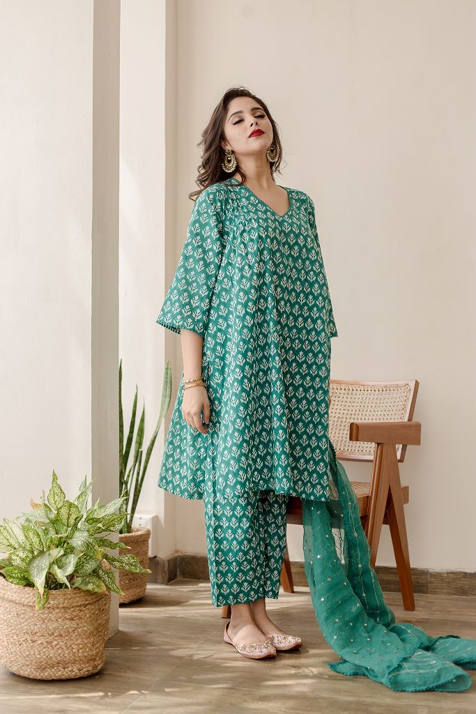 ANJULI GREEN SET Gulabo Jaipur