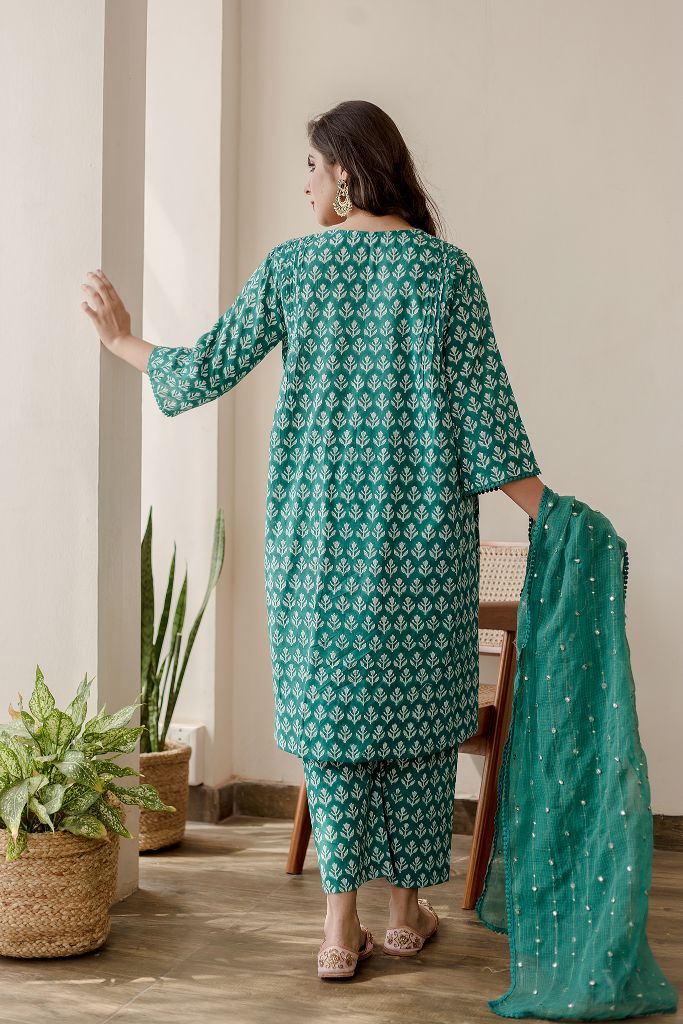 ANJULI GREEN SET Gulabo Jaipur