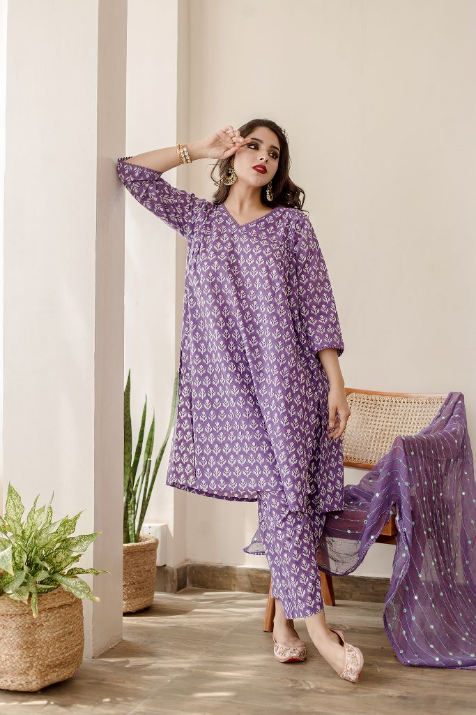 ANJULI PURPLE SET Gulabo Jaipur