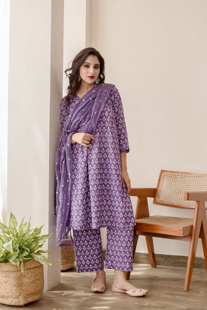 ANJULI PURPLE SET Gulabo Jaipur