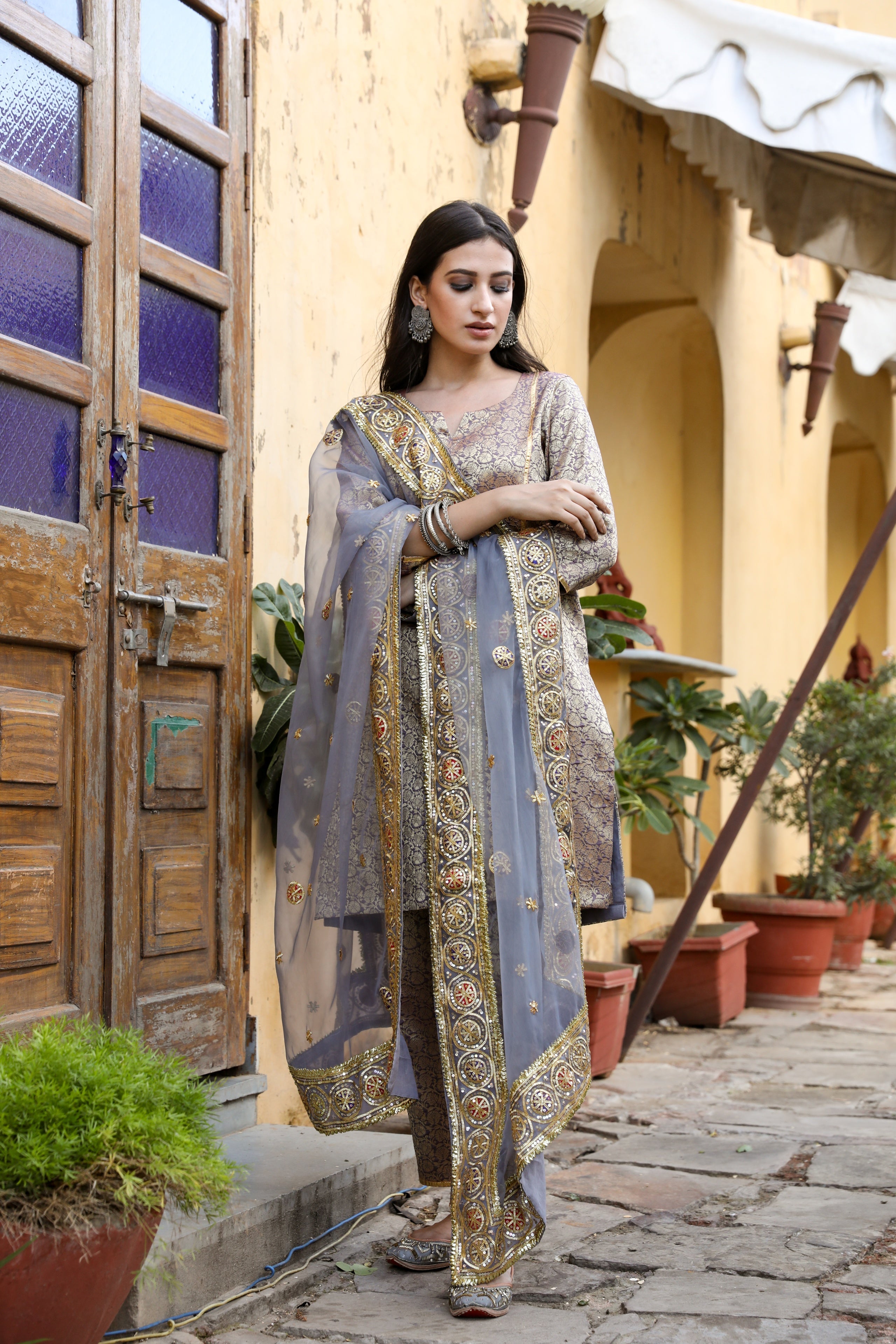 Abeer Grey Set Gulabo Jaipur