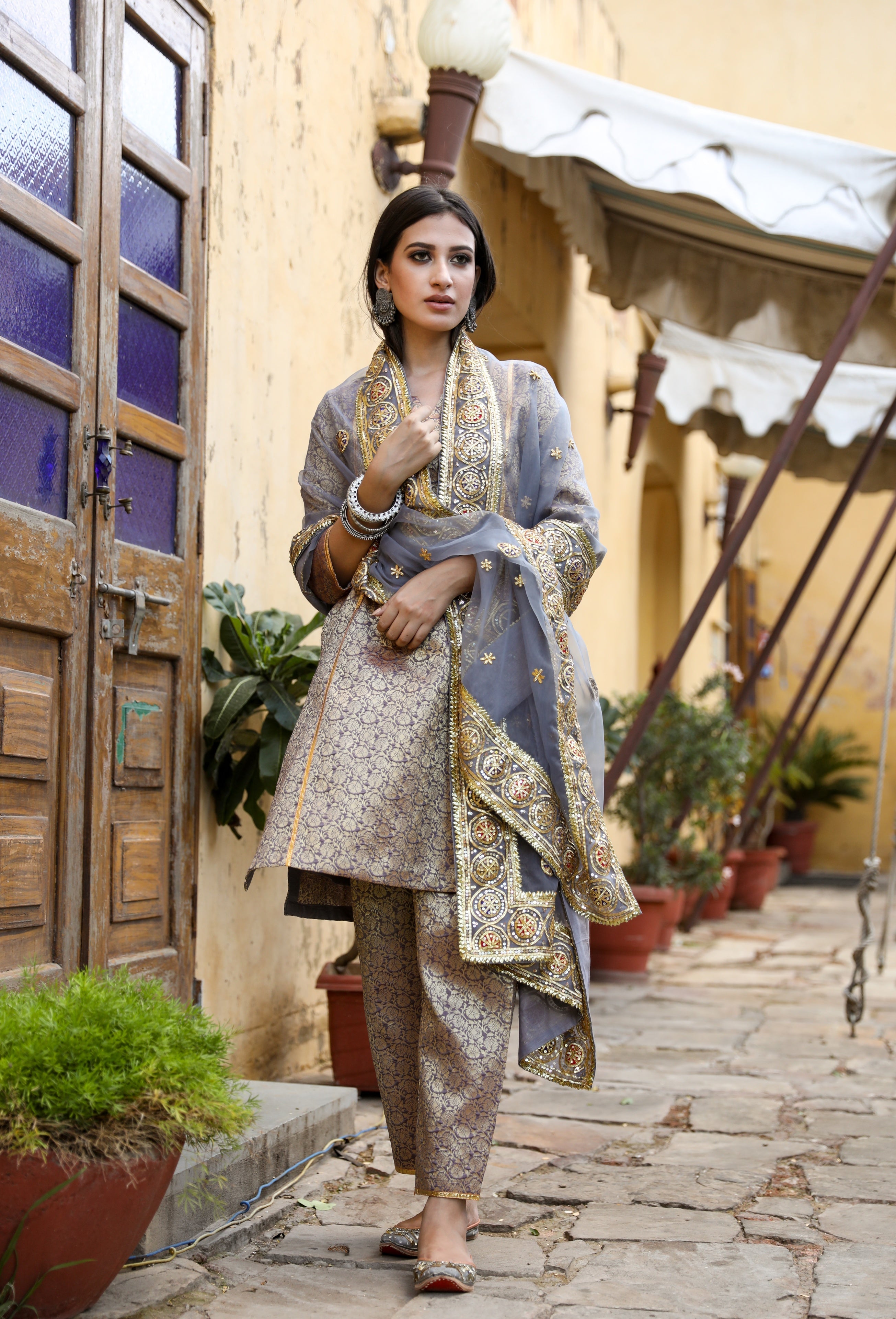 Abeer Grey Set Gulabo Jaipur