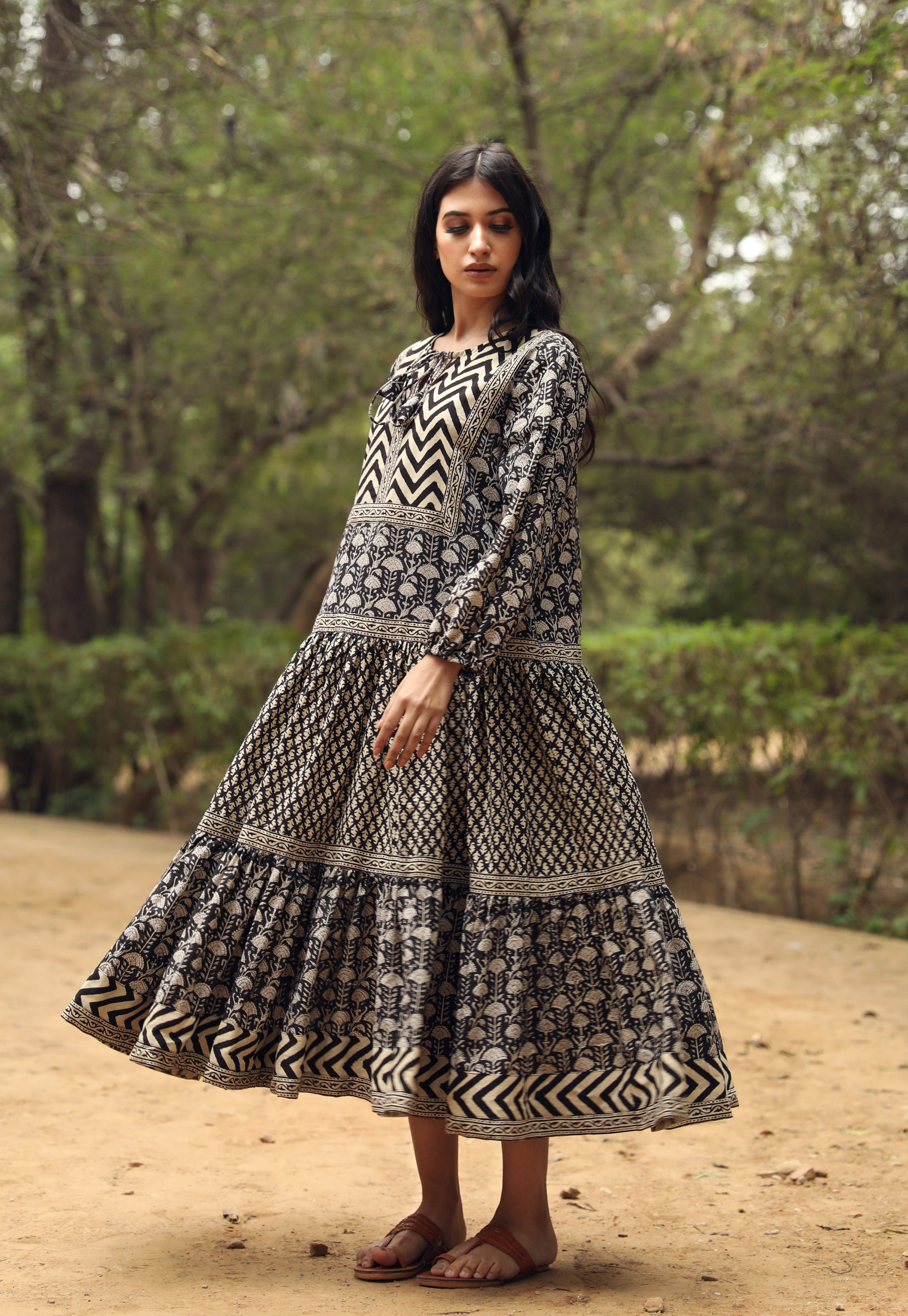 Ahana Black Dress Gulabo Jaipur