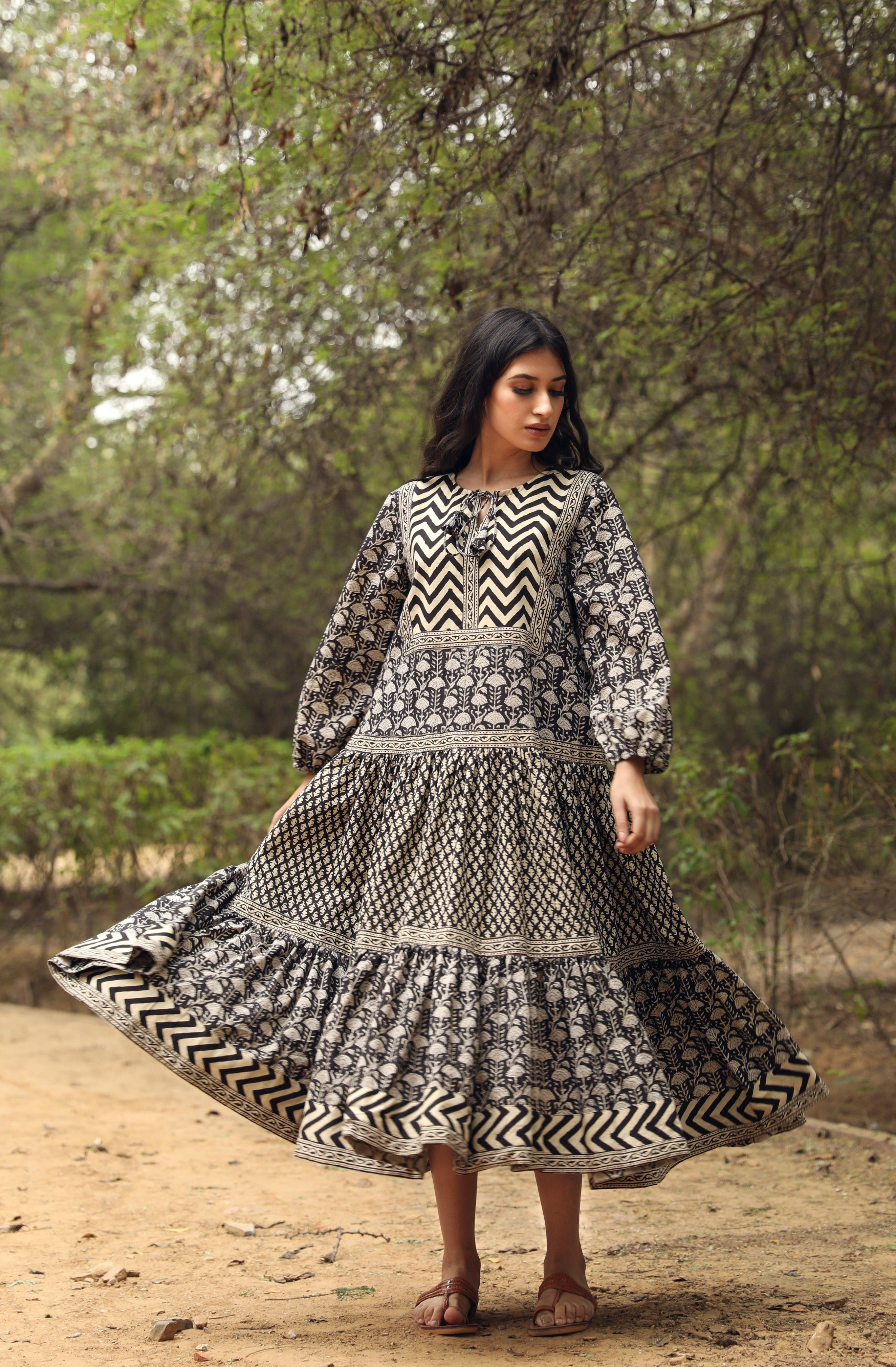 Ahana Black Dress Gulabo Jaipur