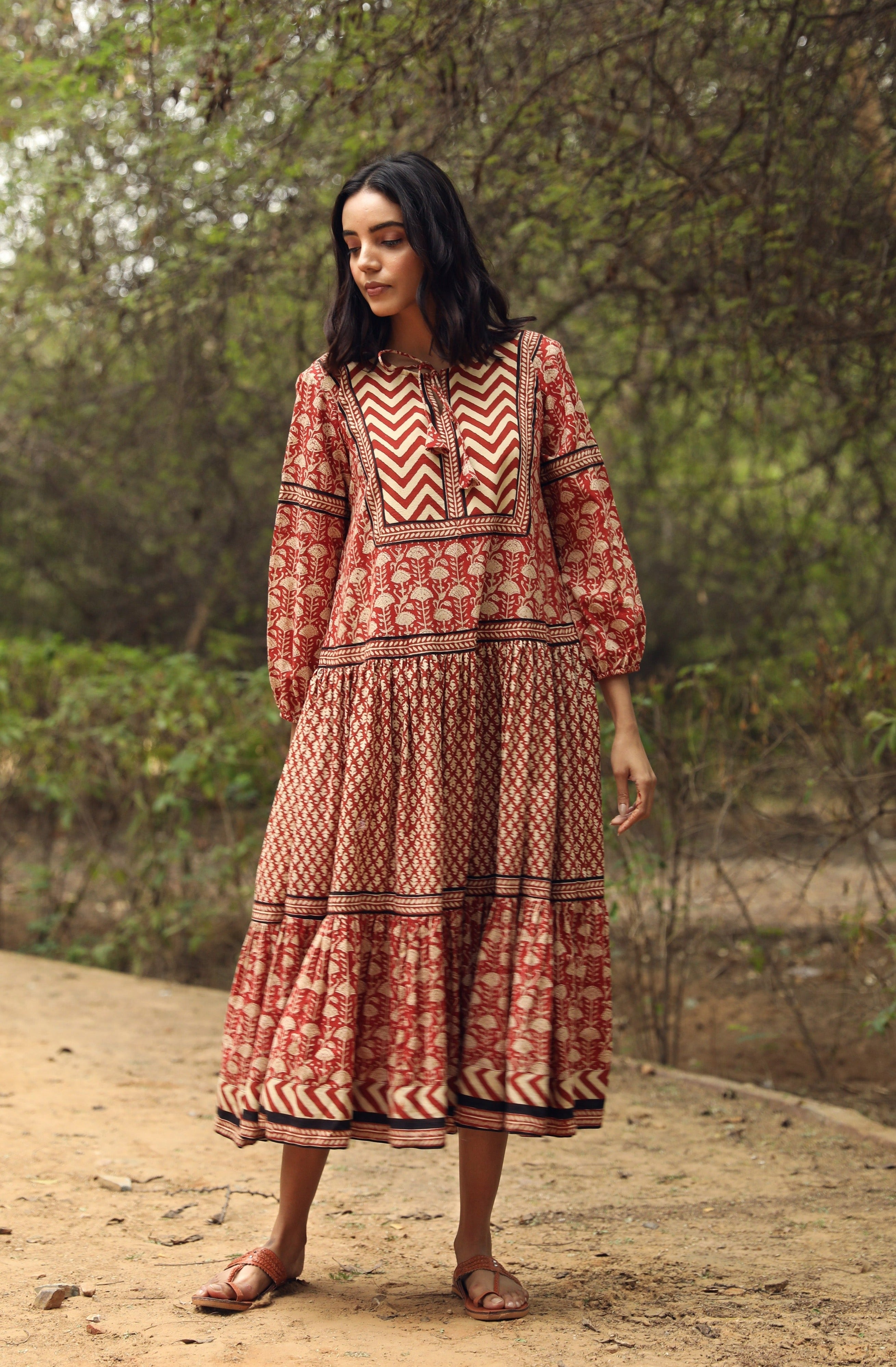 Ahana Red Dress Gulabo Jaipur