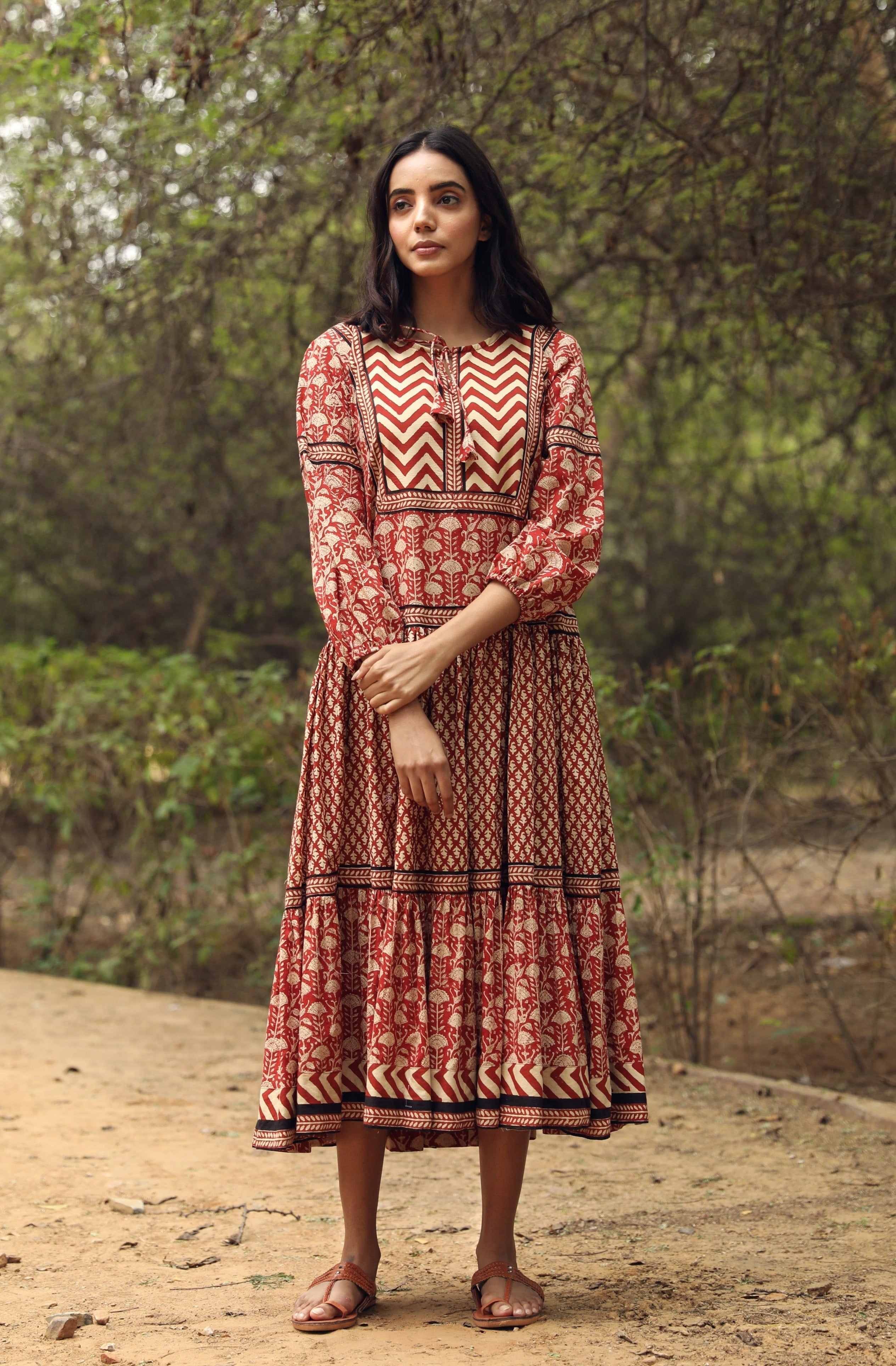 Ahana Red Dress Gulabo Jaipur