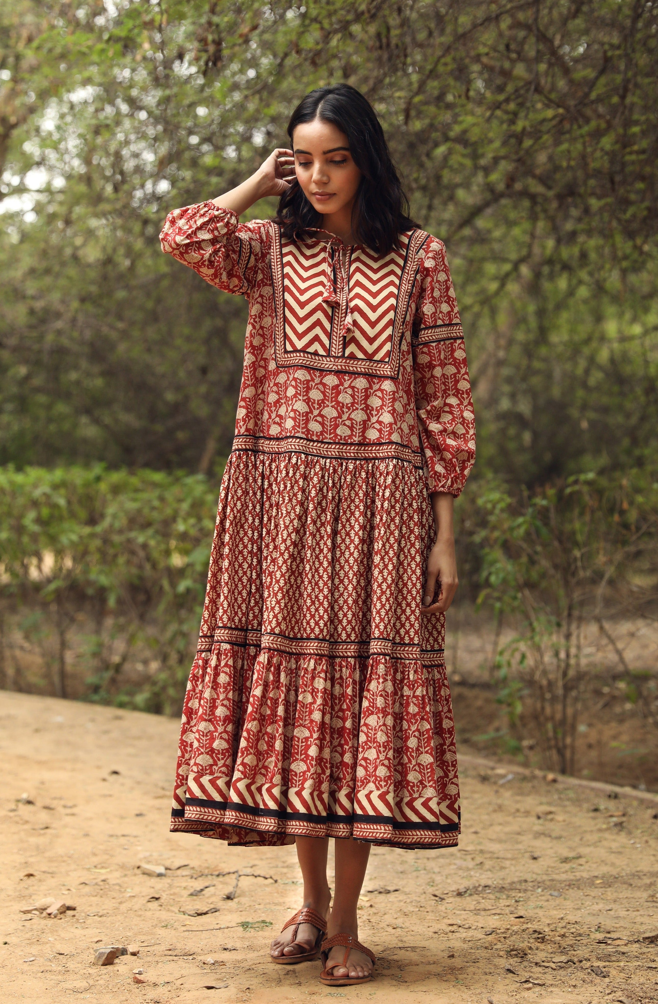 Ahana Red Dress Gulabo Jaipur