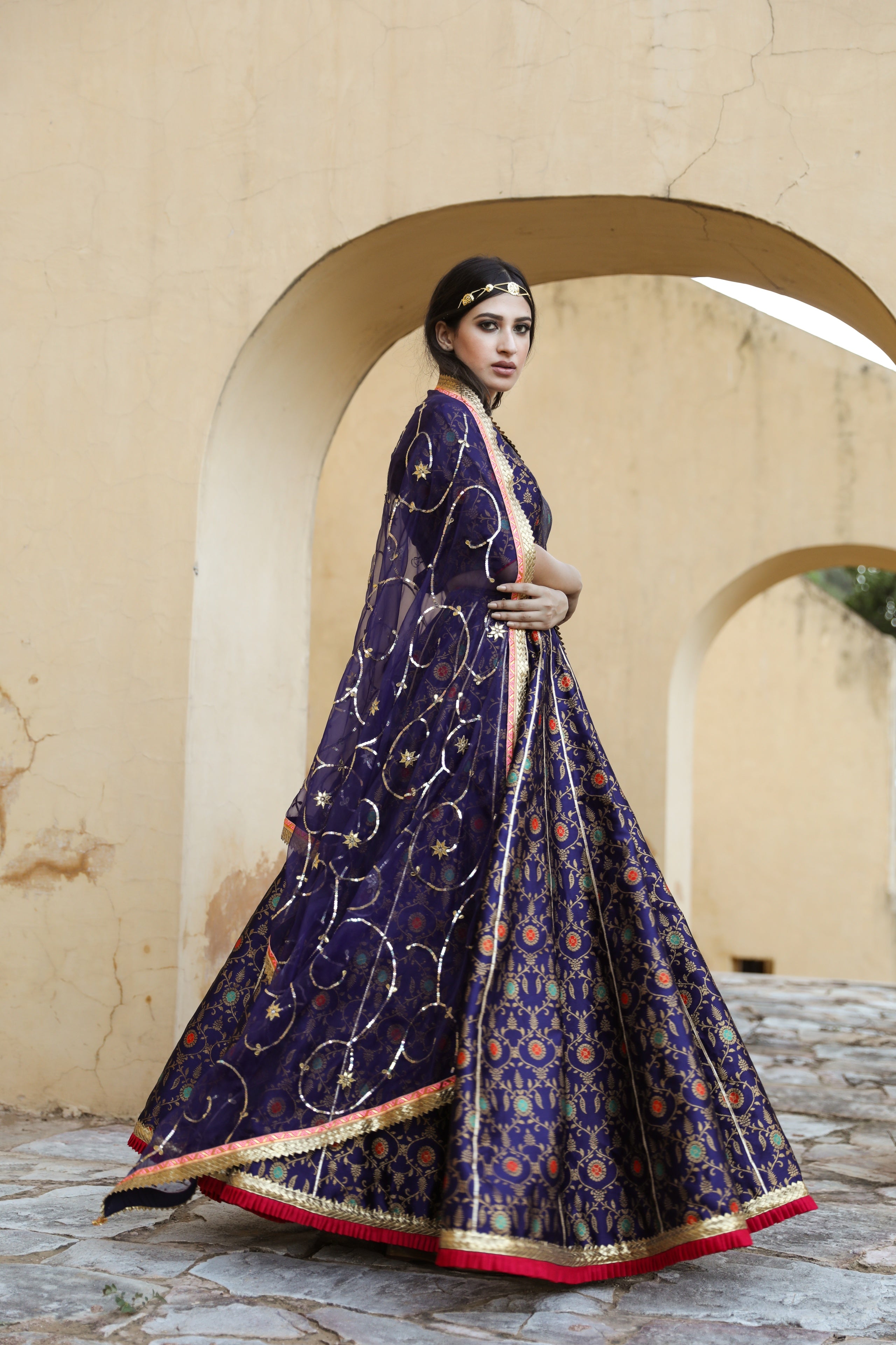 Aisha Blue Lehenga Set Gulabo Jaipur