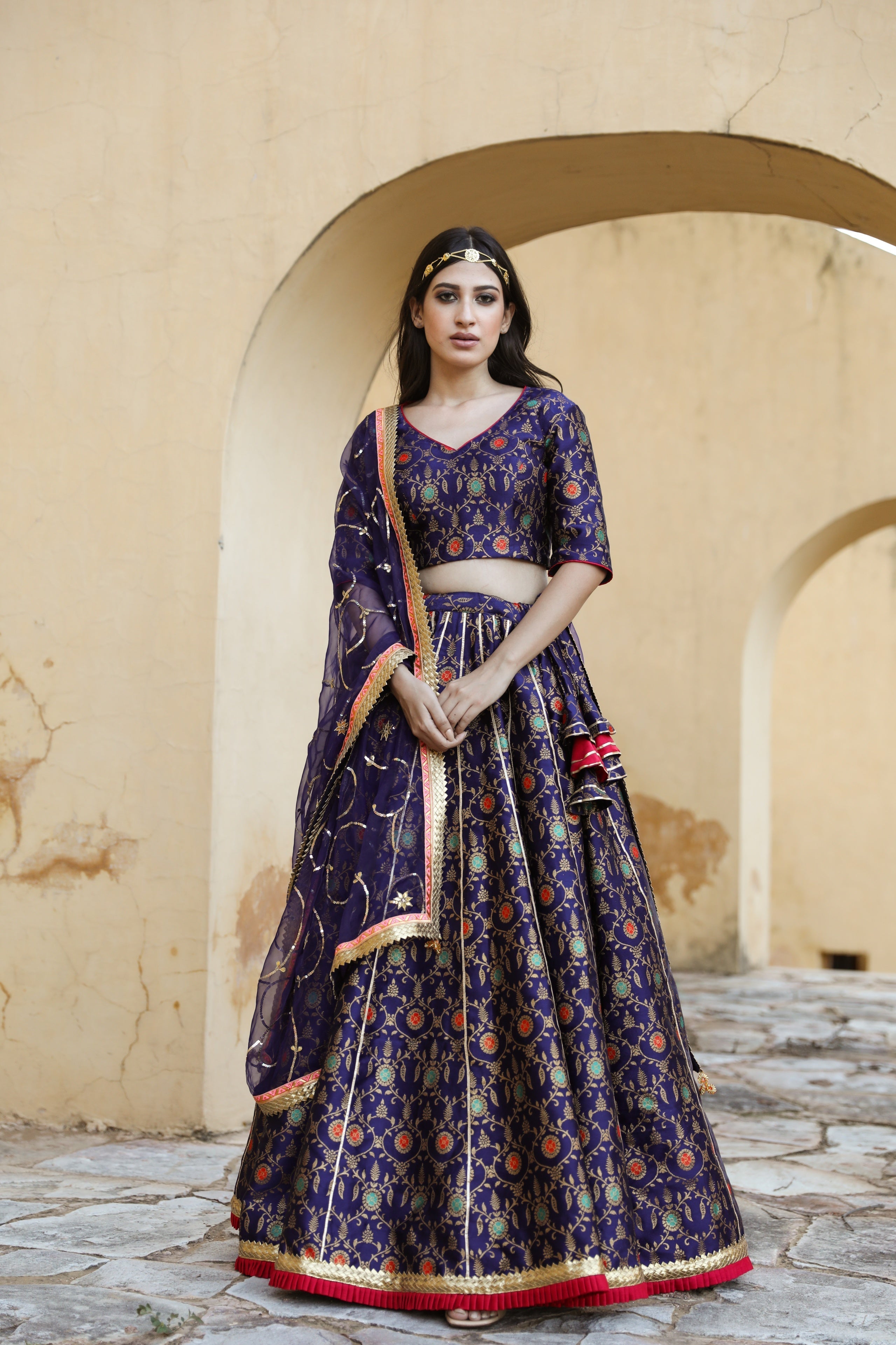 Aisha Blue Lehenga Set Gulabo Jaipur