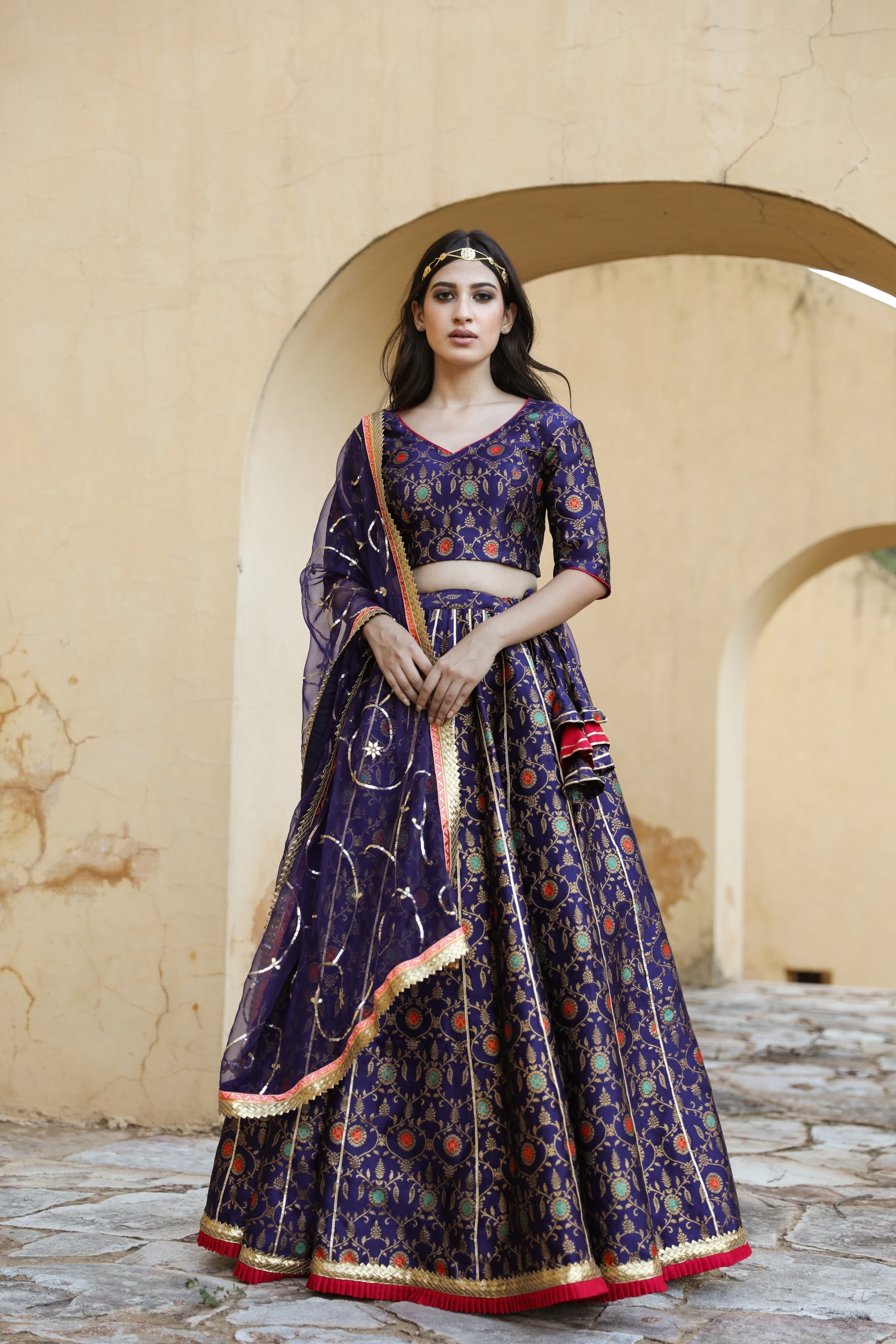 Aisha Blue Lehenga Set Gulabo Jaipur