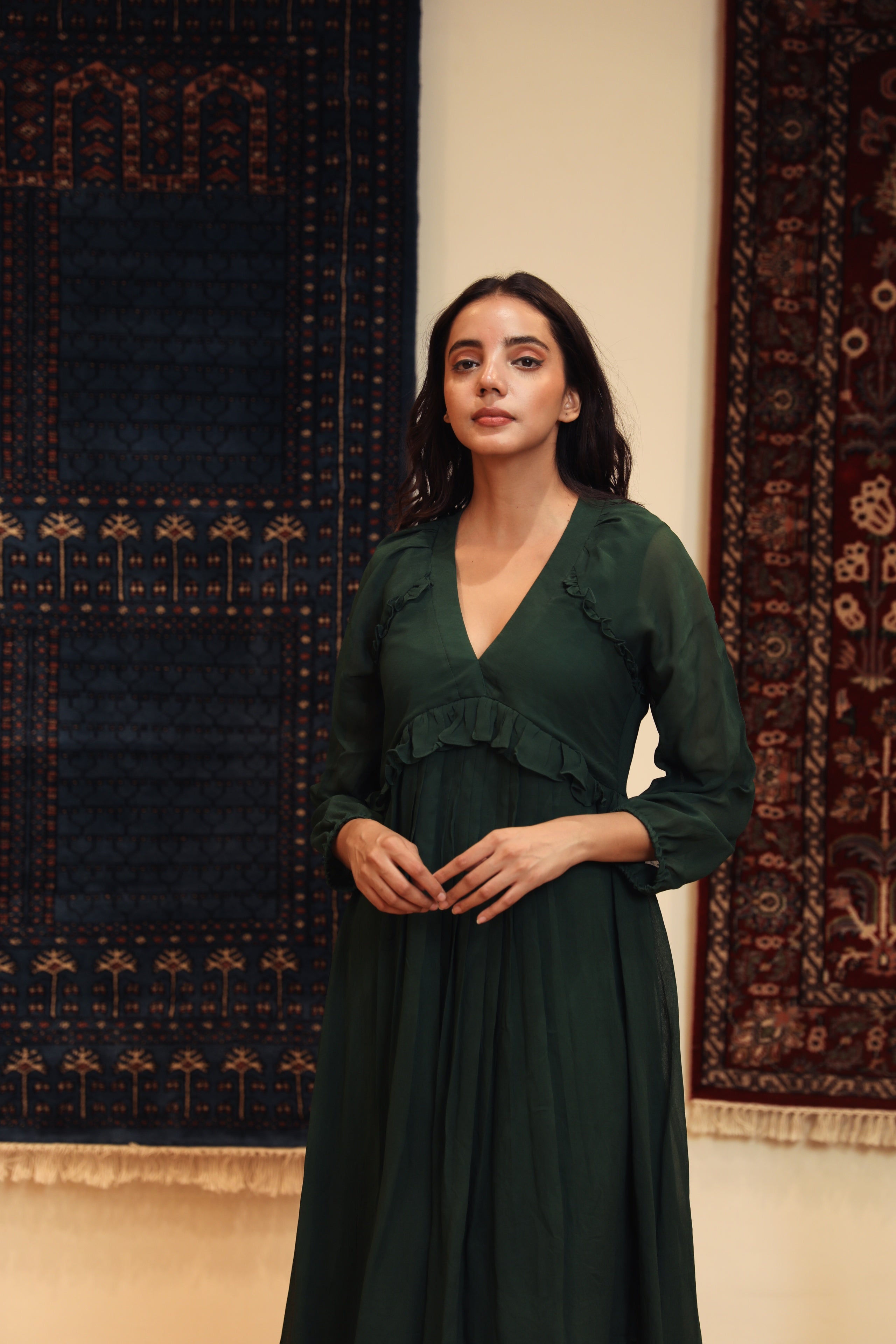 Amina Green Dress Gulabo Jaipur