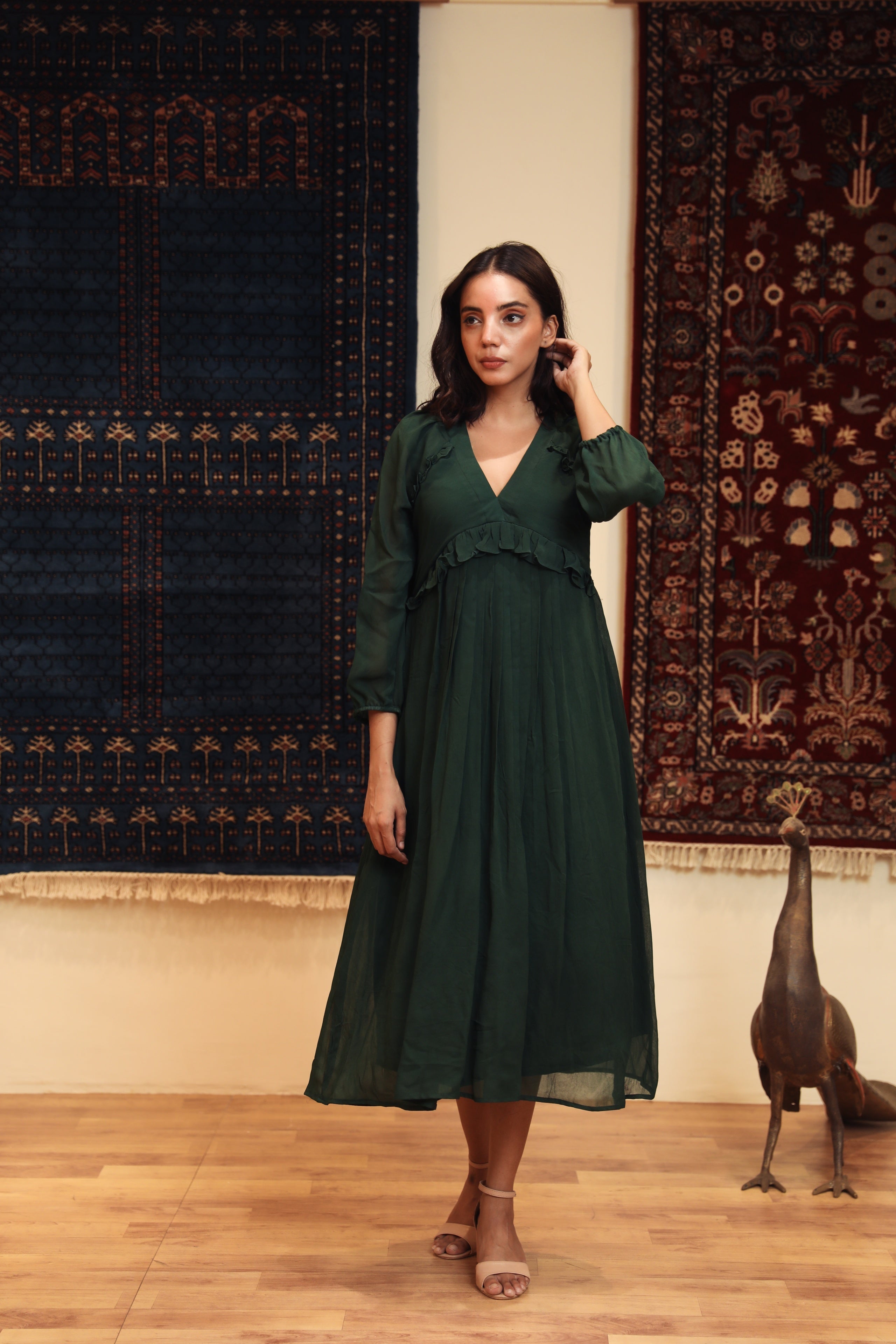 Amina Green Dress Gulabo Jaipur