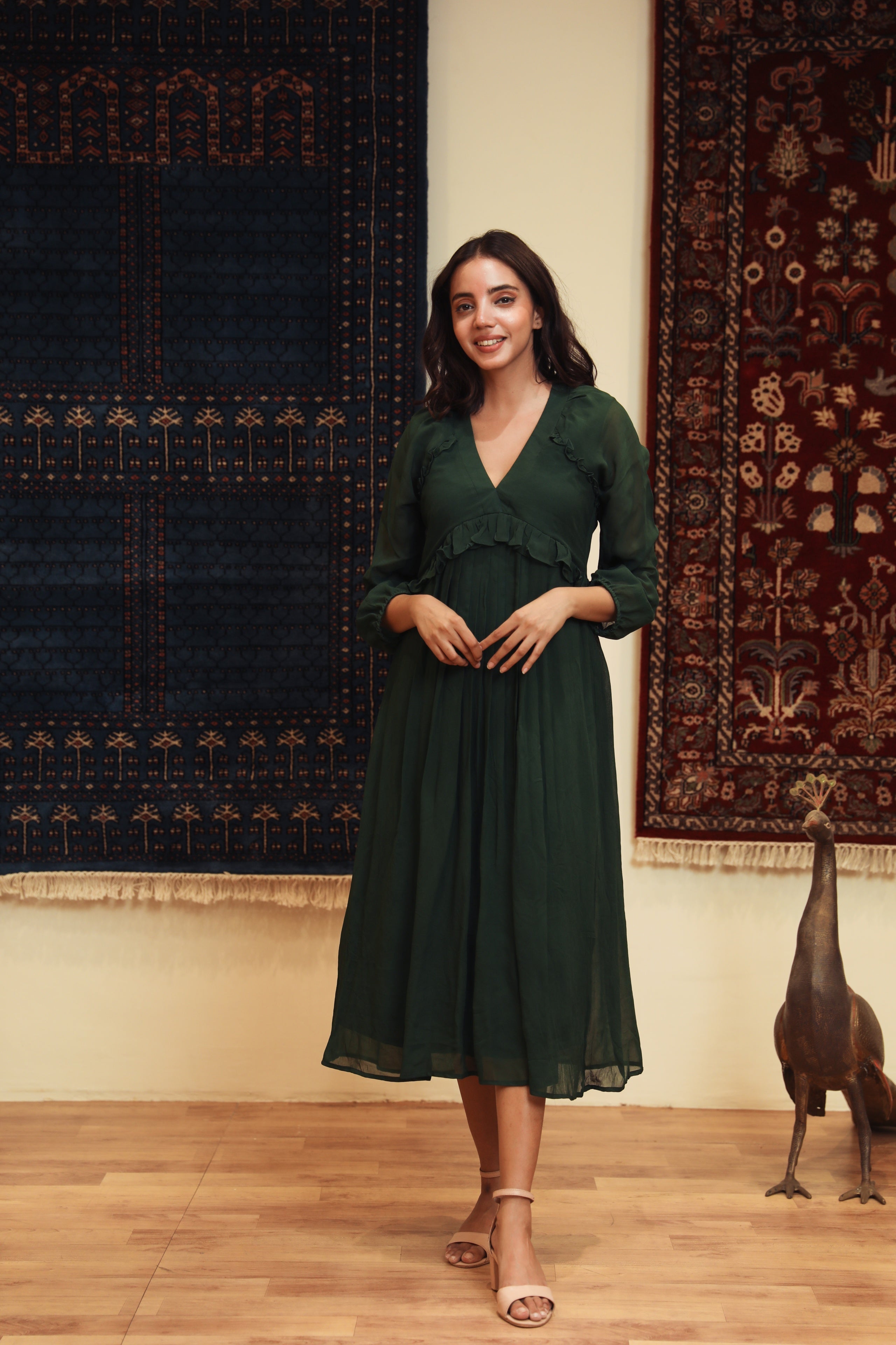 Amina Green Dress Gulabo Jaipur