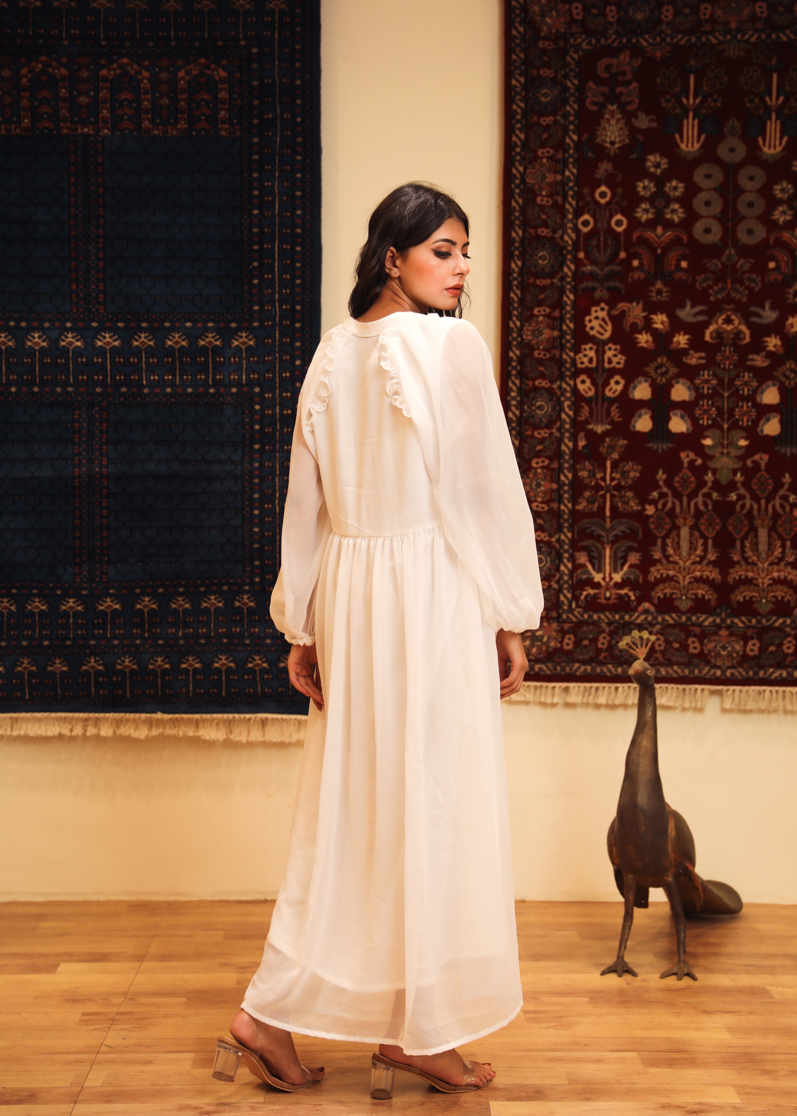 Amina White Dress Gulabo Jaipur