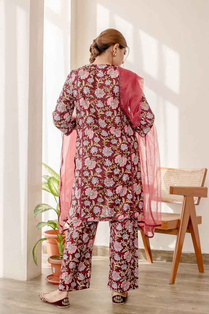 BASIL MAROON SET Gulabo Jaipur