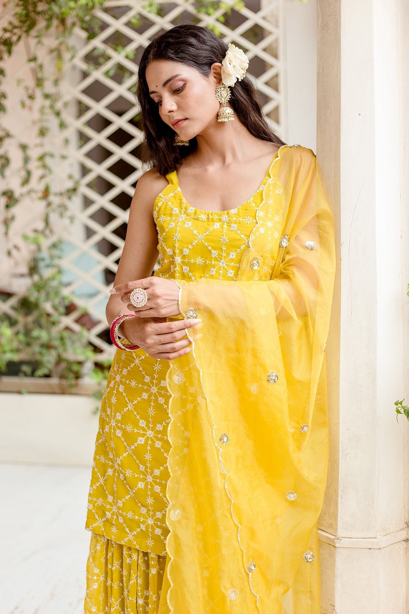 Bahaar Yellow Sharara Set Gulabo Jaipur