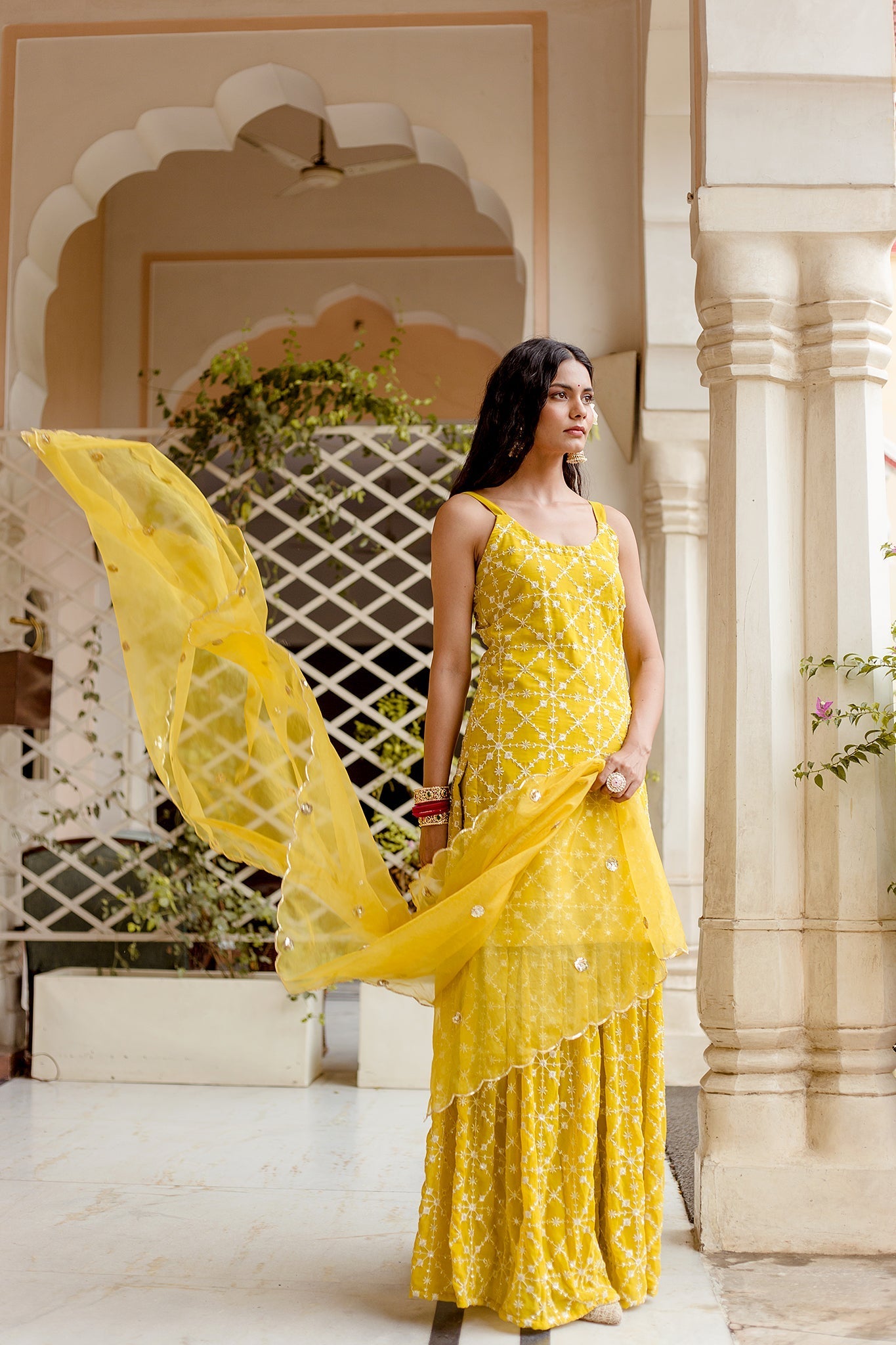 Bahaar Yellow Sharara Set Gulabo Jaipur