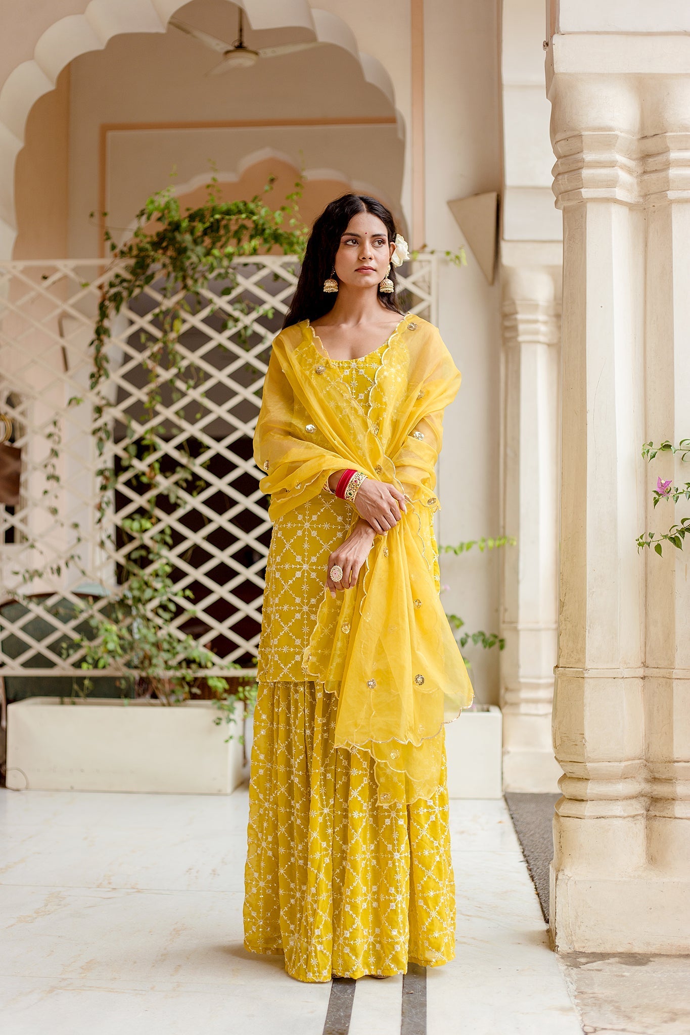 Bahaar Yellow Sharara Set Gulabo Jaipur