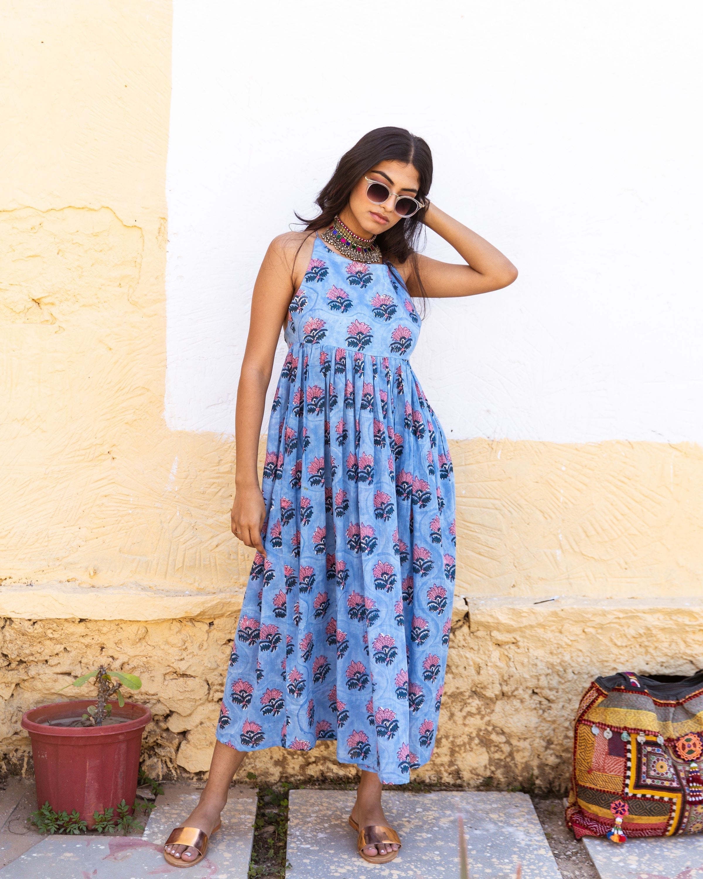 COCO BLUE DRESS Gulabo Jaipur