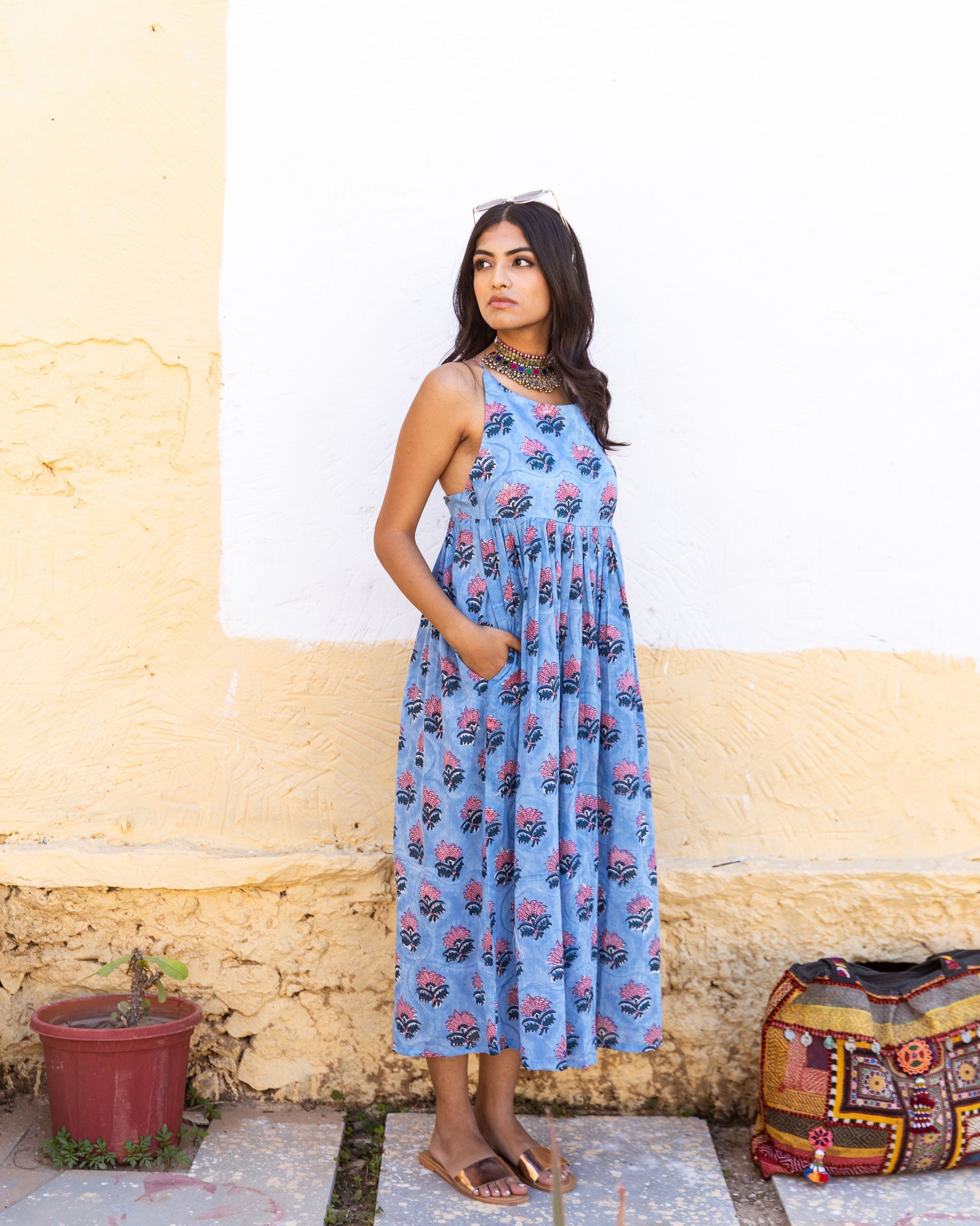 COCO BLUE DRESS Gulabo Jaipur