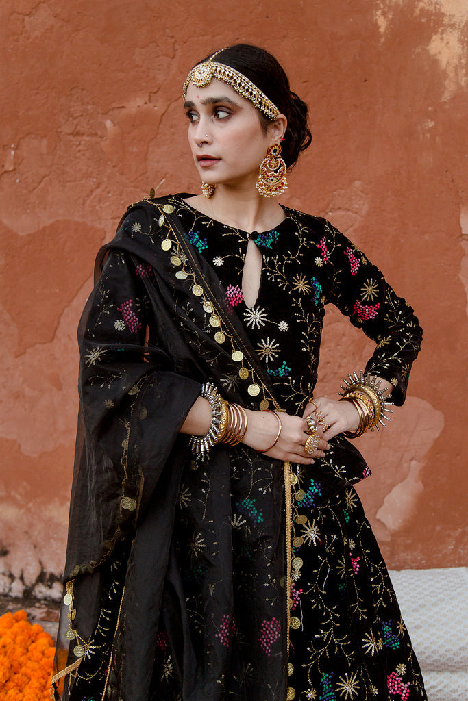 Chaya Black Lehenga Gulabo Jaipur