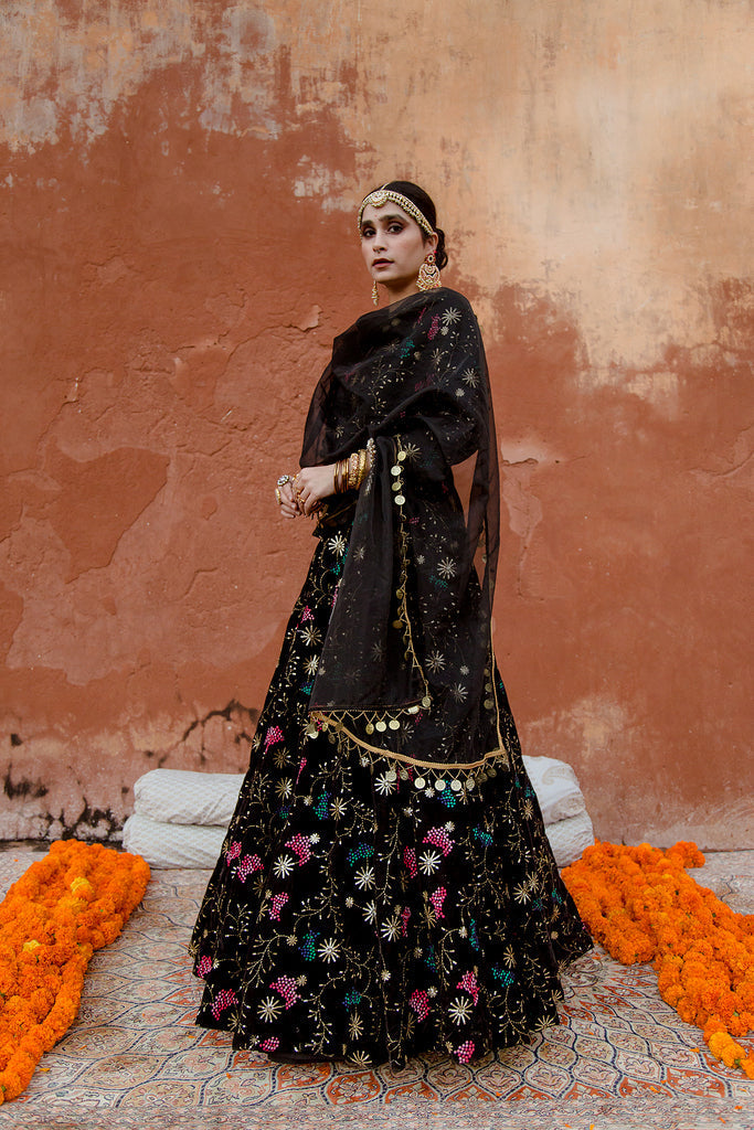 Chaya Black Lehenga Gulabo Jaipur