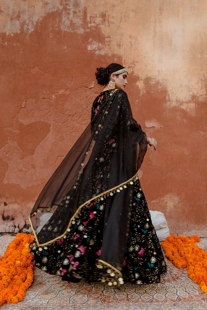 Chaya Black Lehenga Gulabo Jaipur