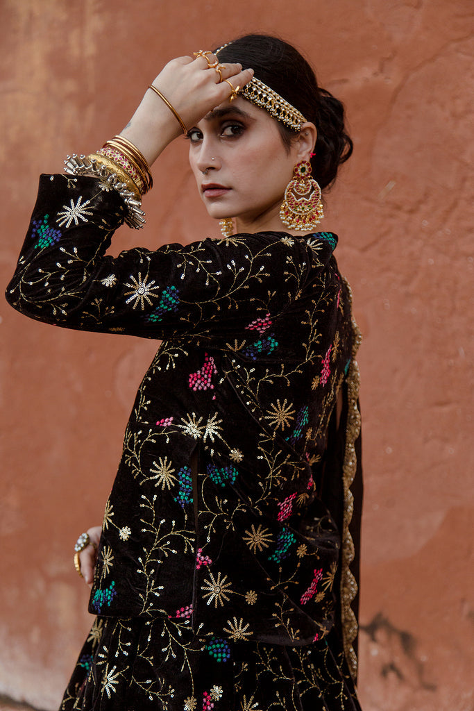 Chaya Black Lehenga Gulabo Jaipur