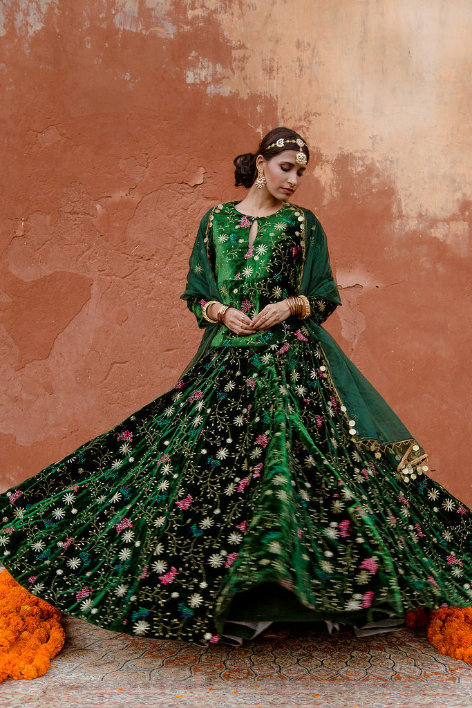 Chaya Green Lehenga Gulabo Jaipur