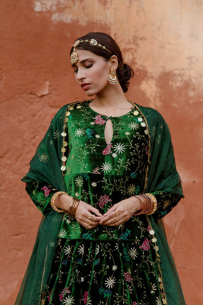 Chaya Green Lehenga Gulabo Jaipur