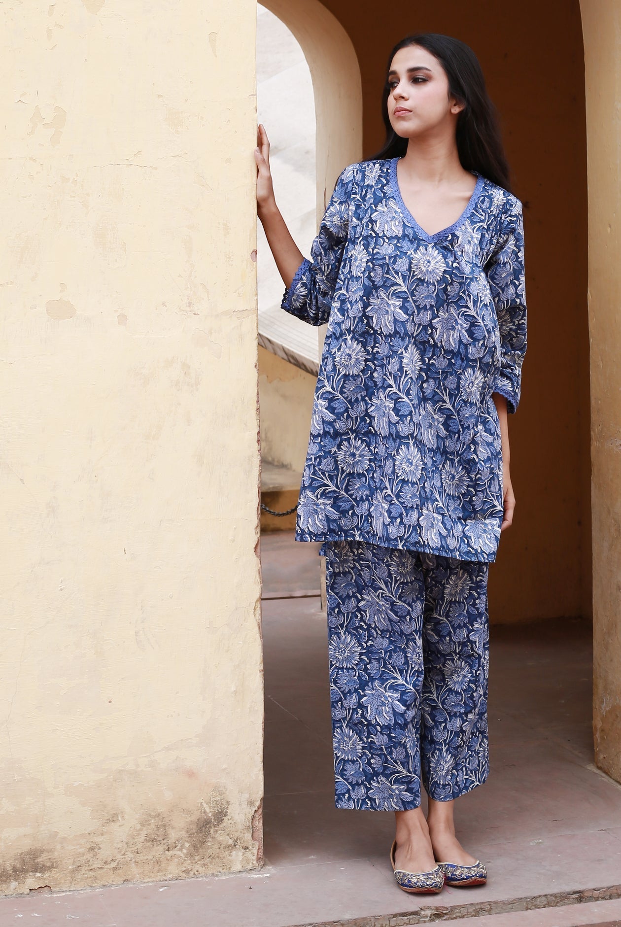 Dahlia Indigo Straight Set Gulabo Jaipur