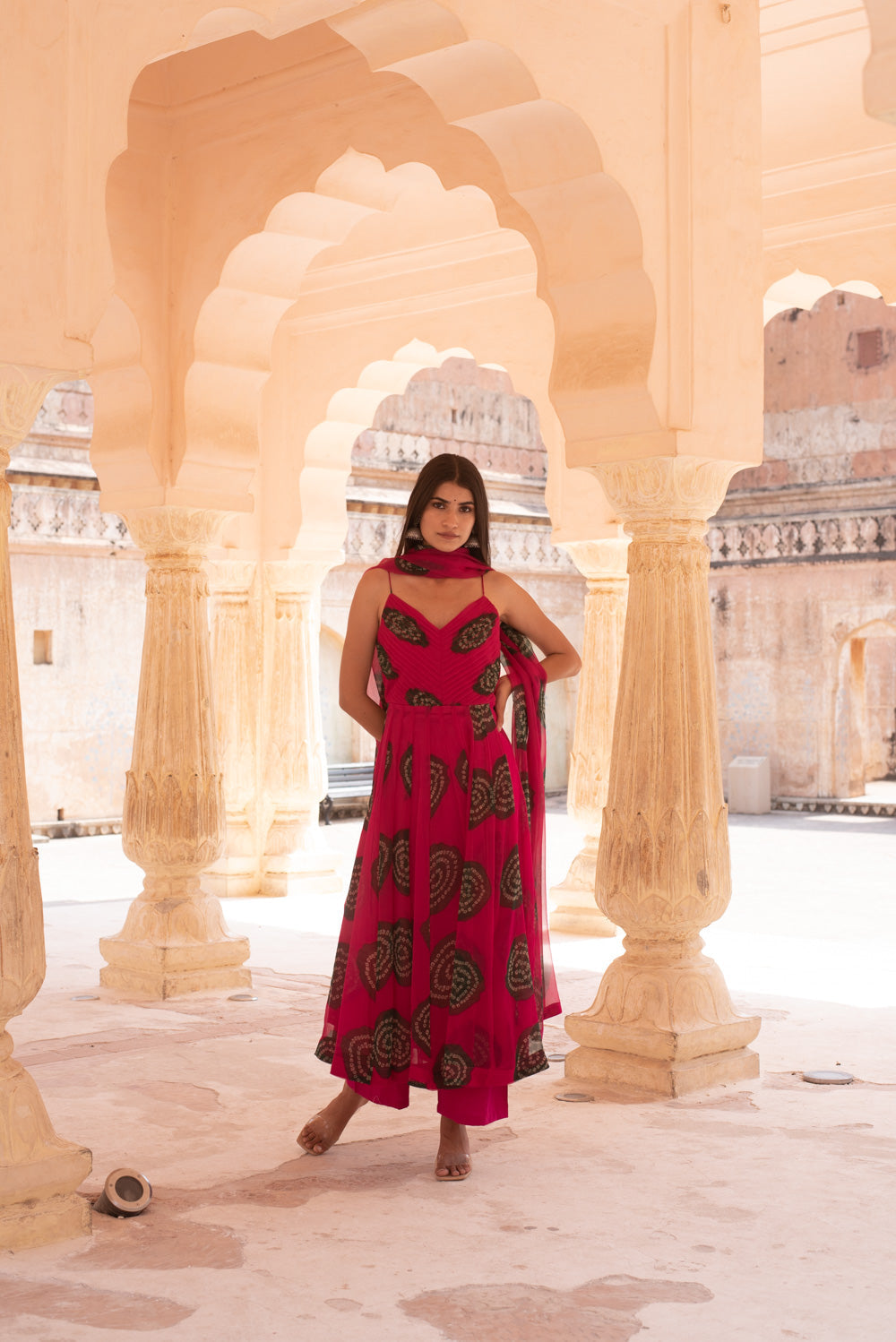 Ehsaas Pink Anarkali Set Gulabo Jaipur